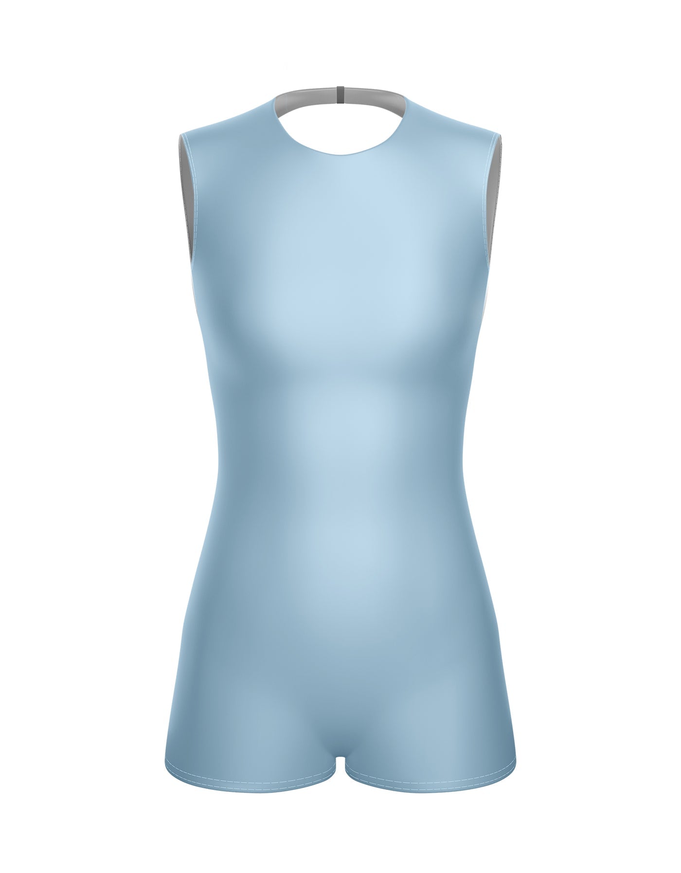Solid Lycra Sleeveless Open Back Biketard