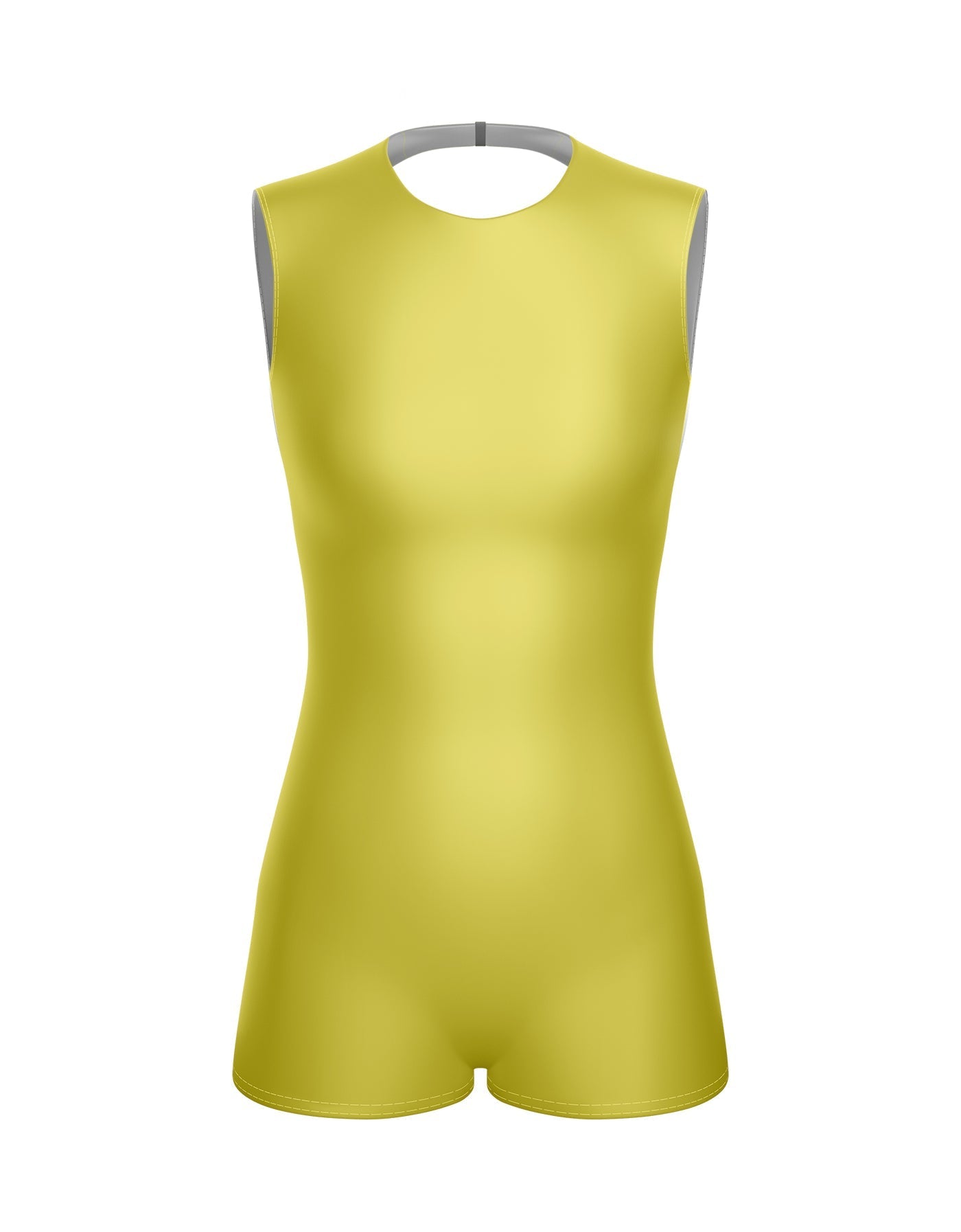 Solid Lycra Sleeveless Open Back Biketard