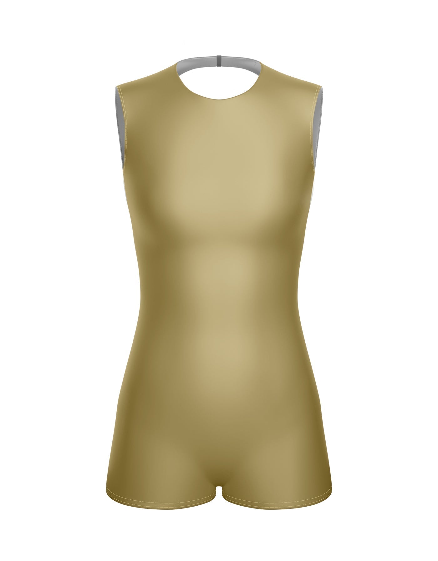 Solid Lycra Sleeveless Open Back Biketard