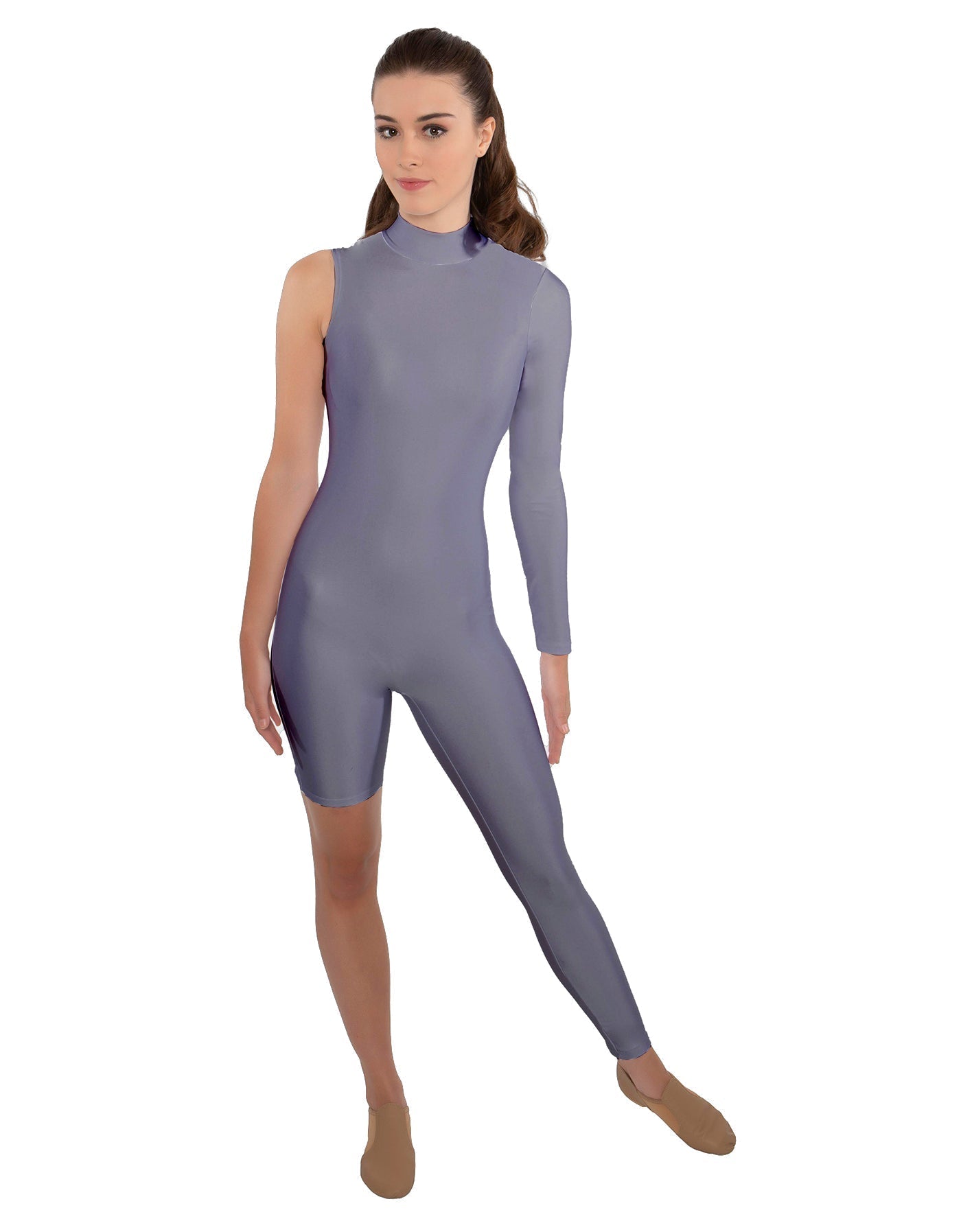 Solid Lycra Half and Half Unitard - Bike Short - Tapered Leg