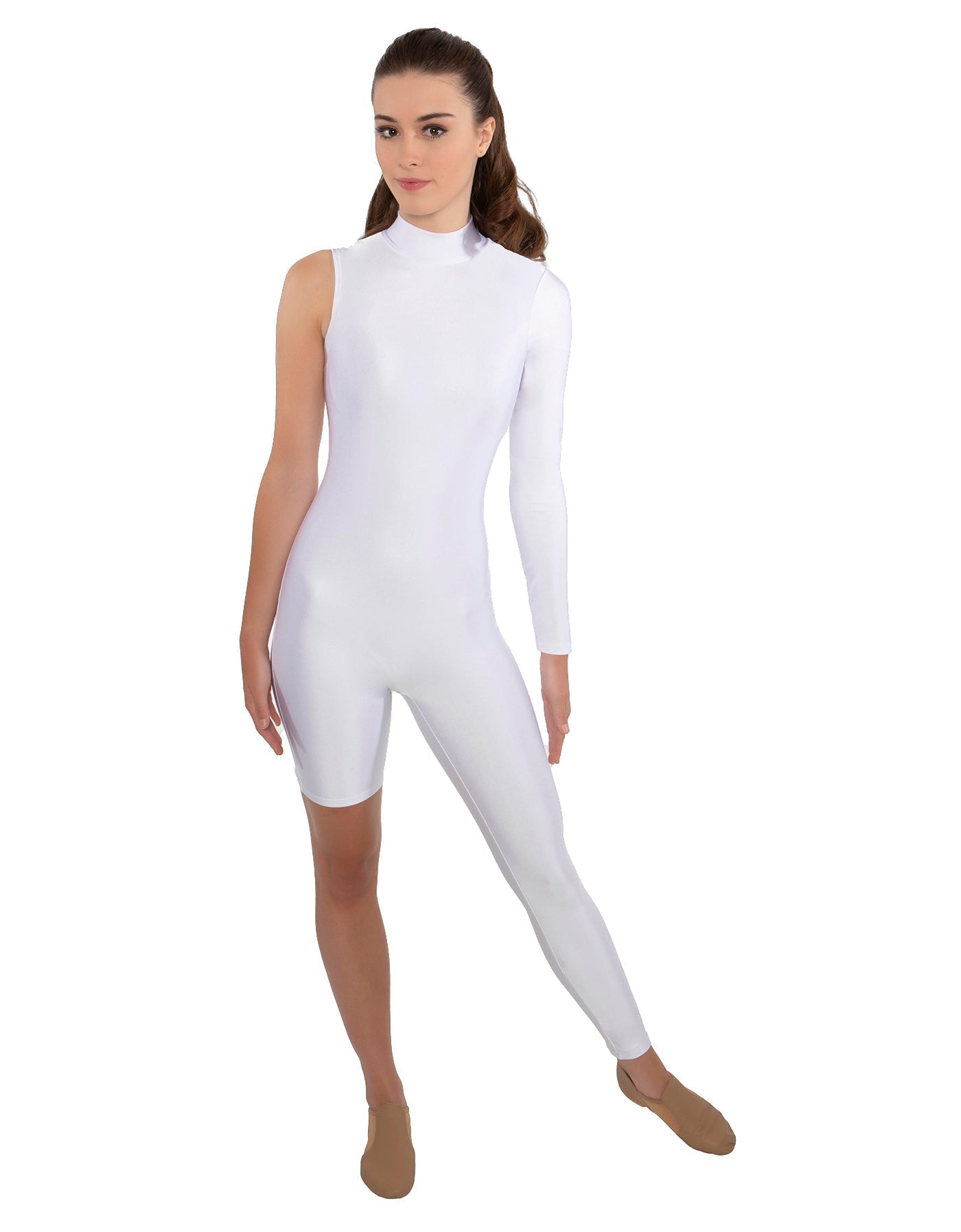 Solid Lycra Half and Half Unitard - Bike Short - Tapered Leg