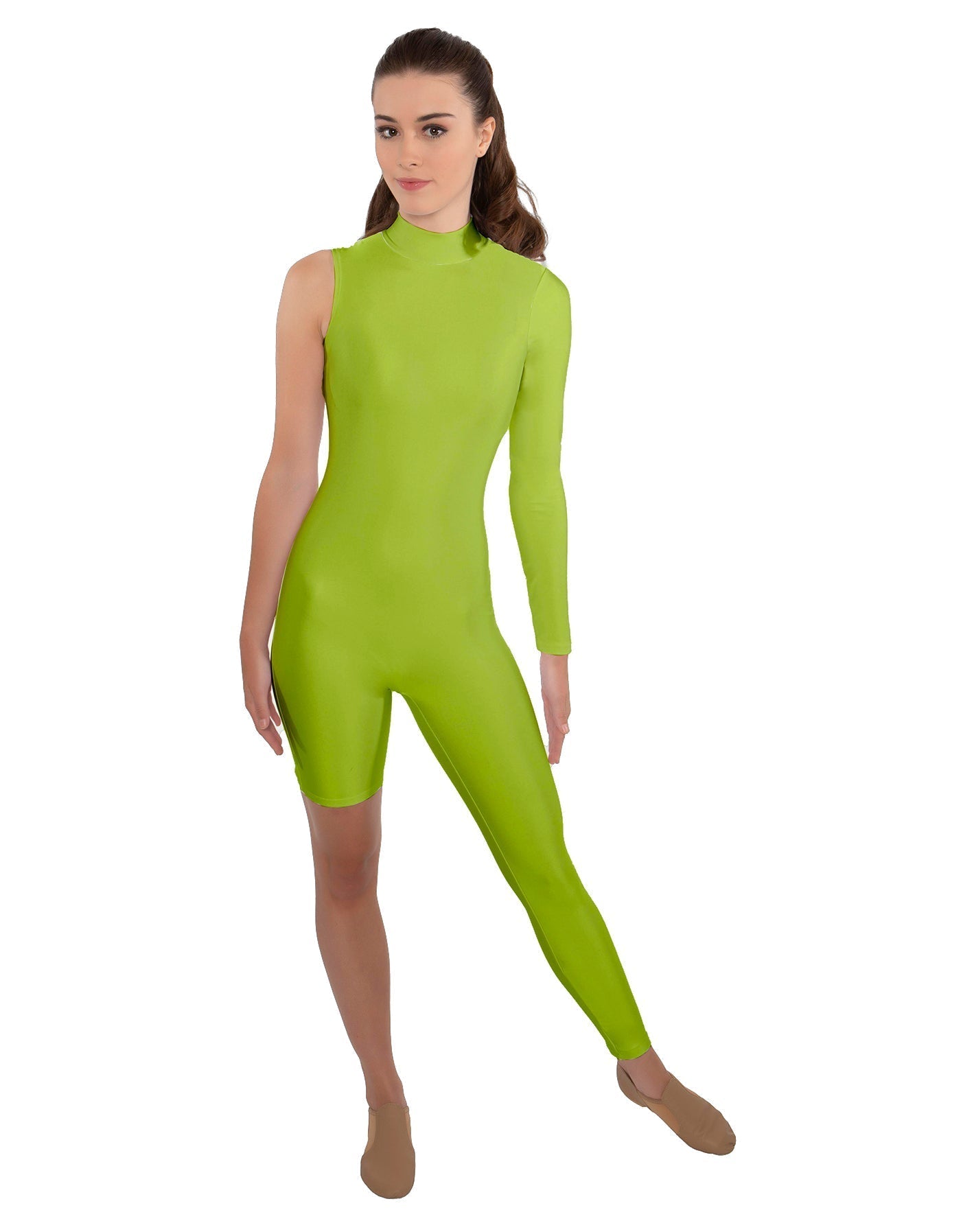 Solid Lycra Half and Half Unitard - Bike Short - Tapered Leg