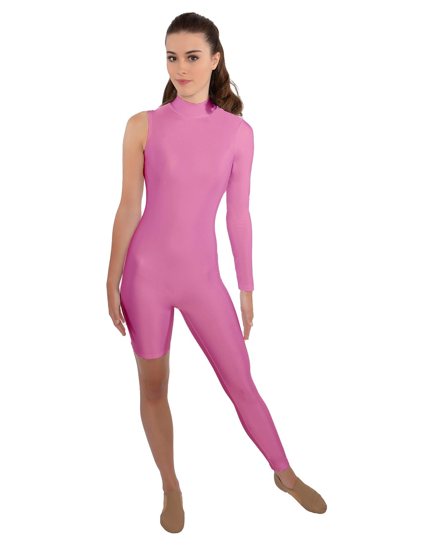 Solid Lycra Half and Half Unitard - Bike Short - Tapered Leg