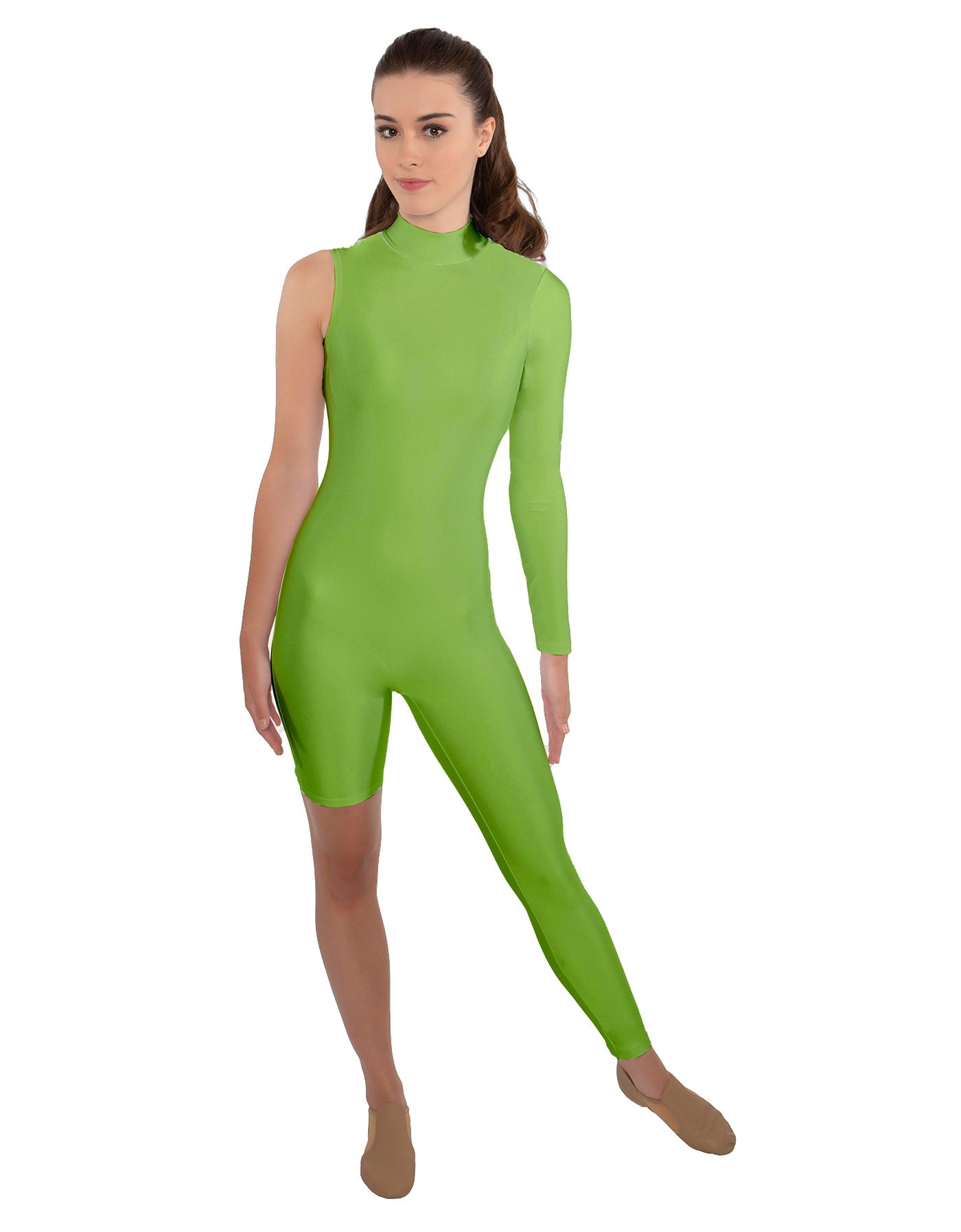 Solid Lycra Half and Half Unitard - Bike Short - Tapered Leg