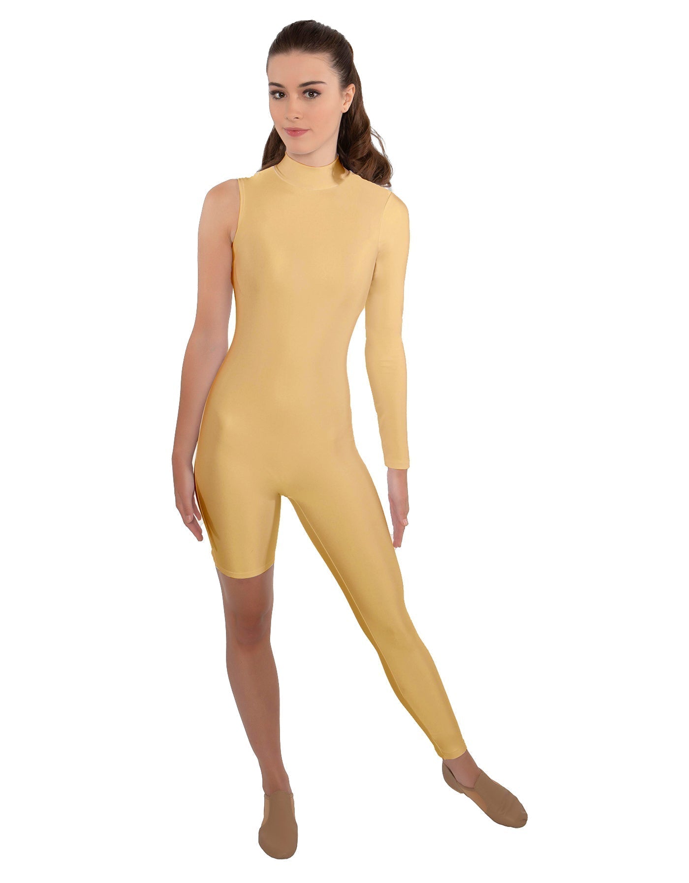 Solid Lycra Half and Half Unitard - Bike Short - Tapered Leg