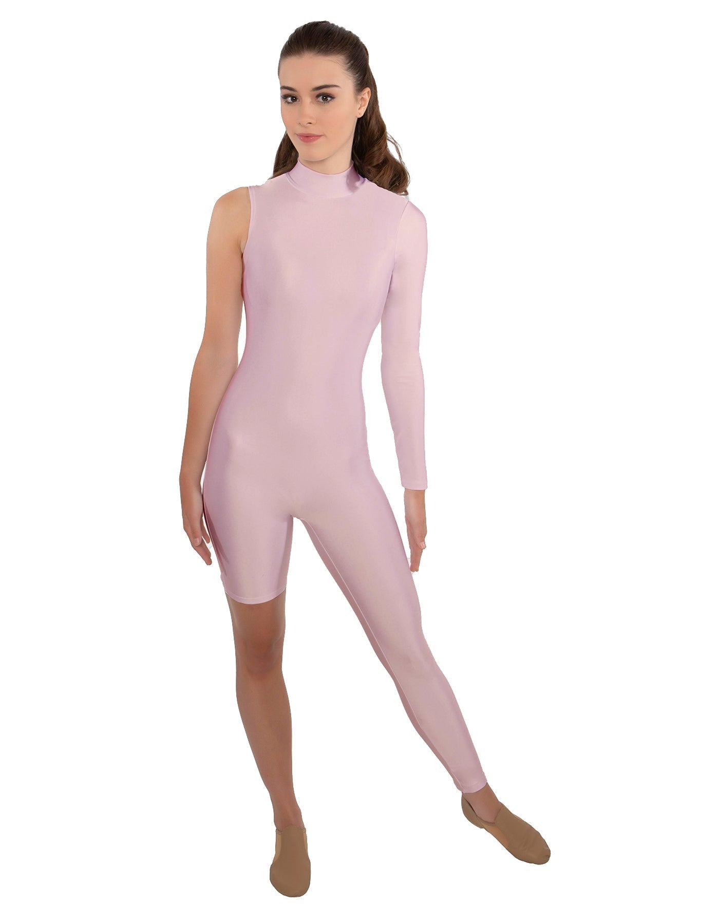 Solid Lycra Half and Half Unitard - Bike Short - Tapered Leg