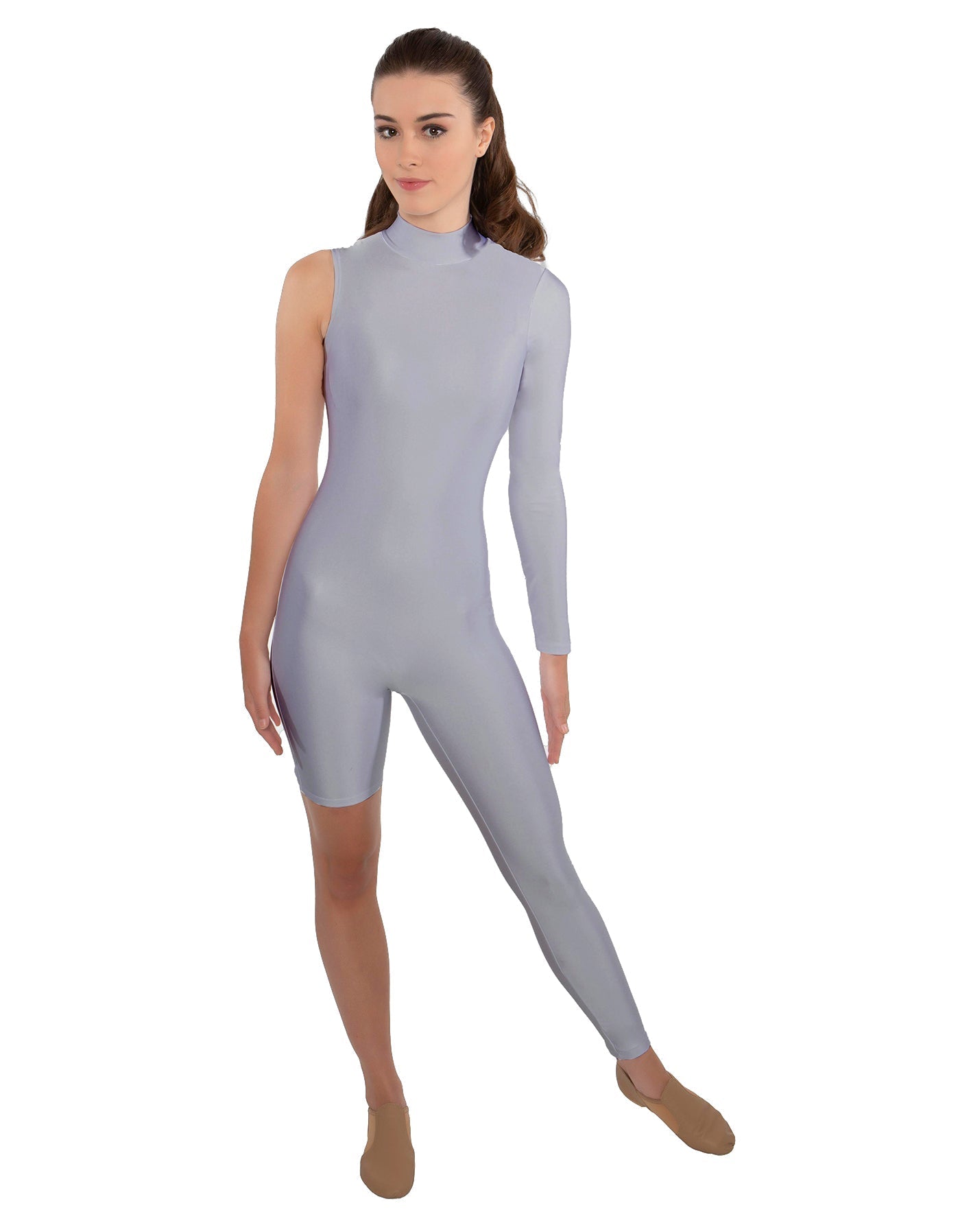 Solid Lycra Half and Half Unitard - Bike Short - Tapered Leg