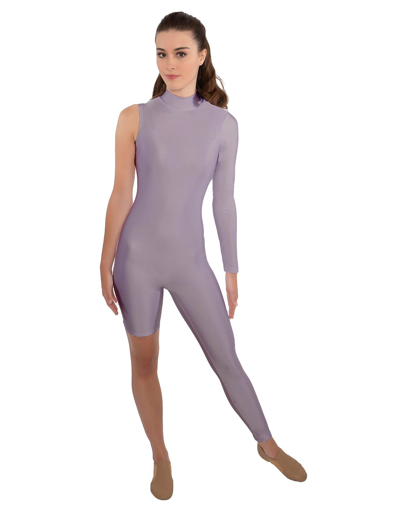 Solid Lycra Half and Half Unitard - Bike Short - Tapered Leg