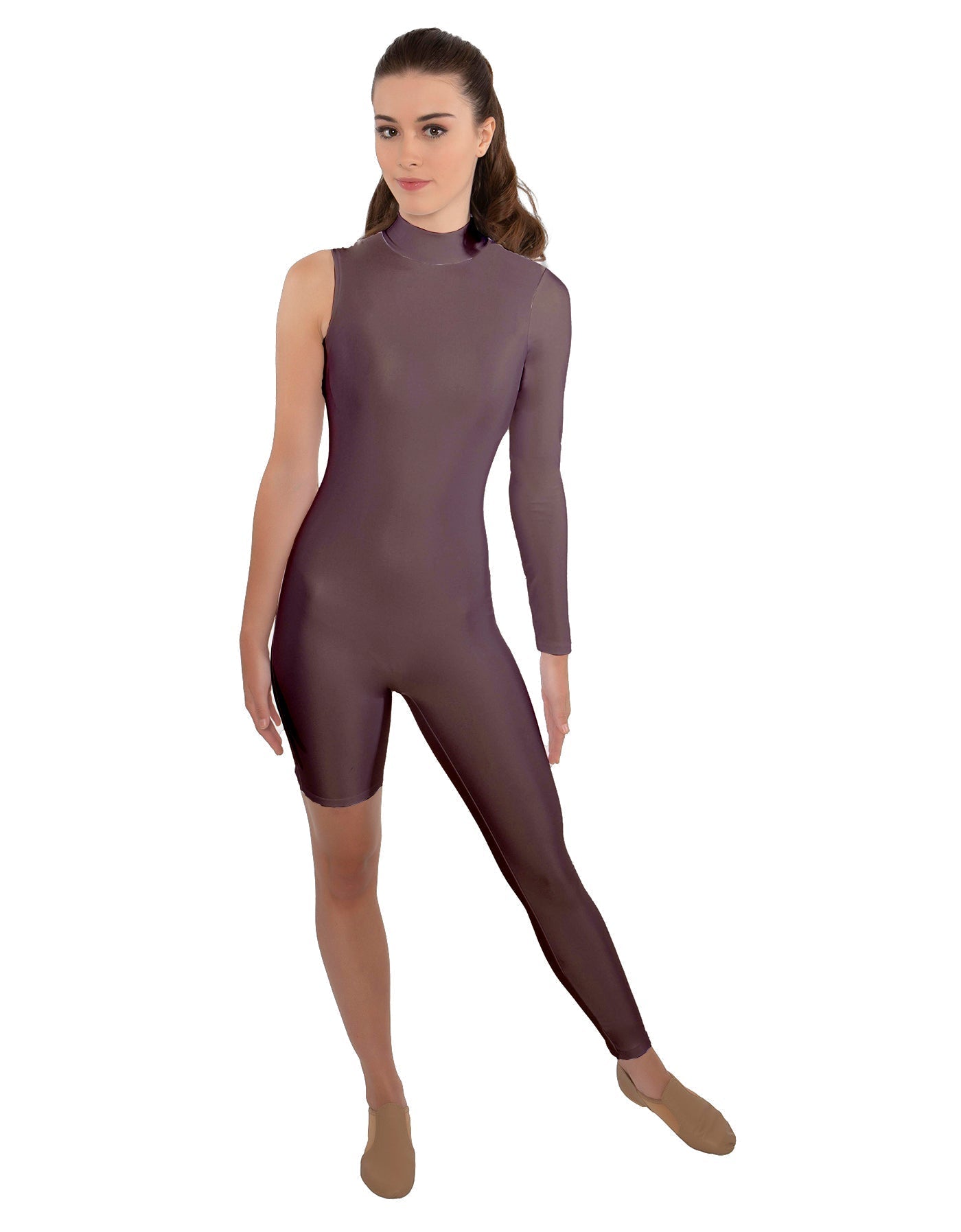 Solid Lycra Half and Half Unitard - Bike Short - Tapered Leg