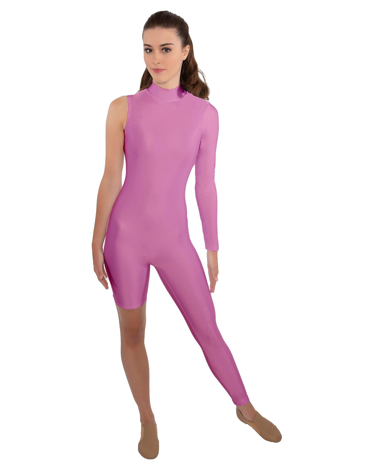 Solid Lycra Half and Half Unitard - Bike Short - Tapered Leg