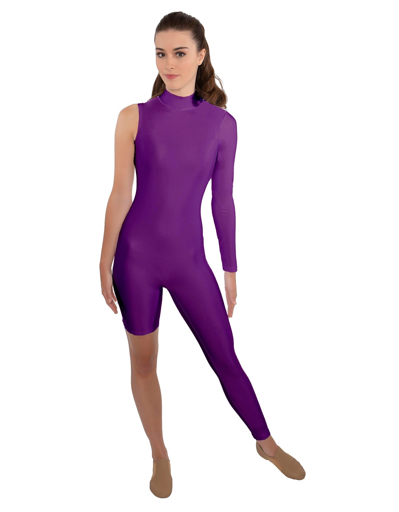 Solid Lycra Half and Half Unitard - Bike Short - Tapered Leg