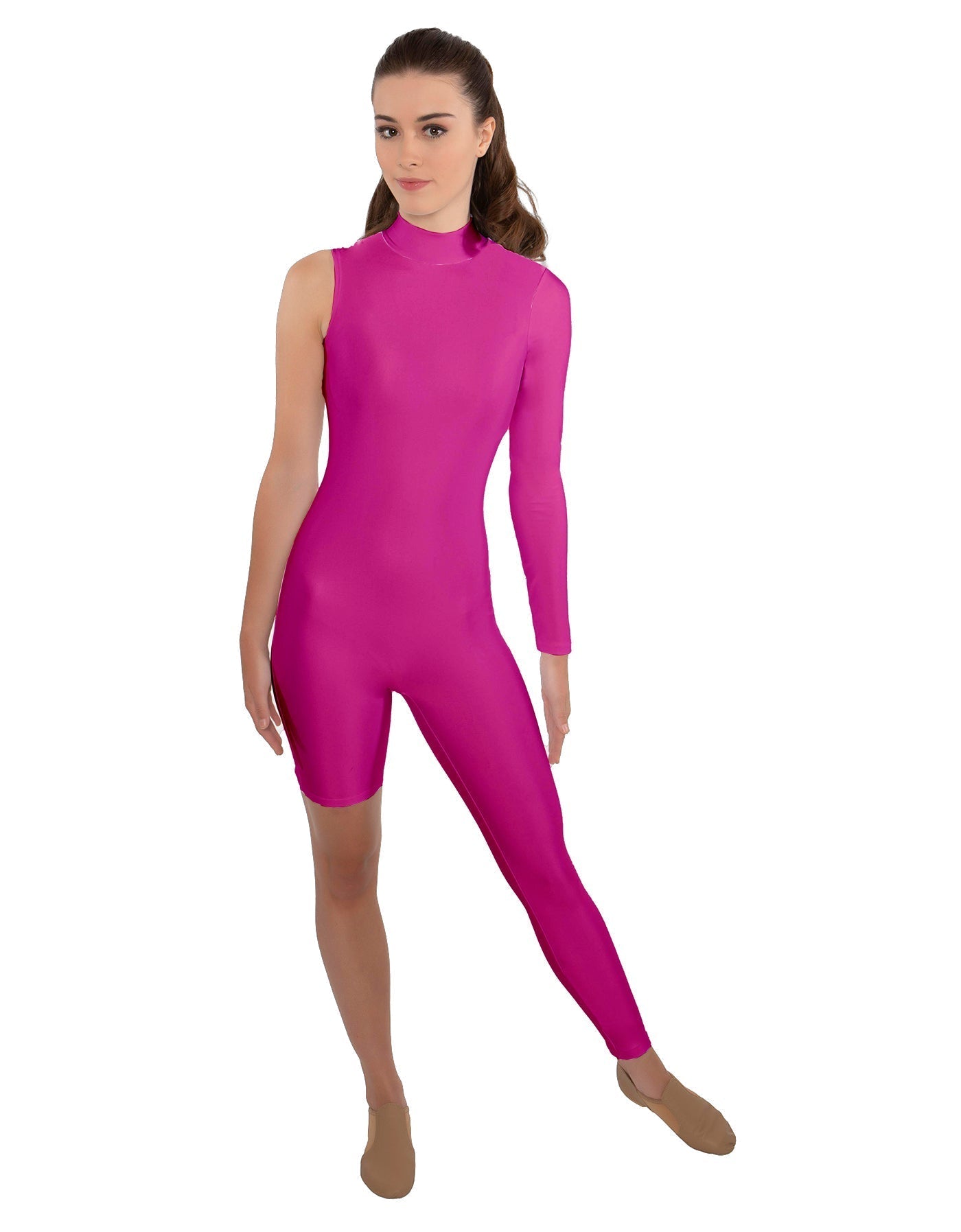 Solid Lycra Half and Half Unitard - Bike Short - Tapered Leg
