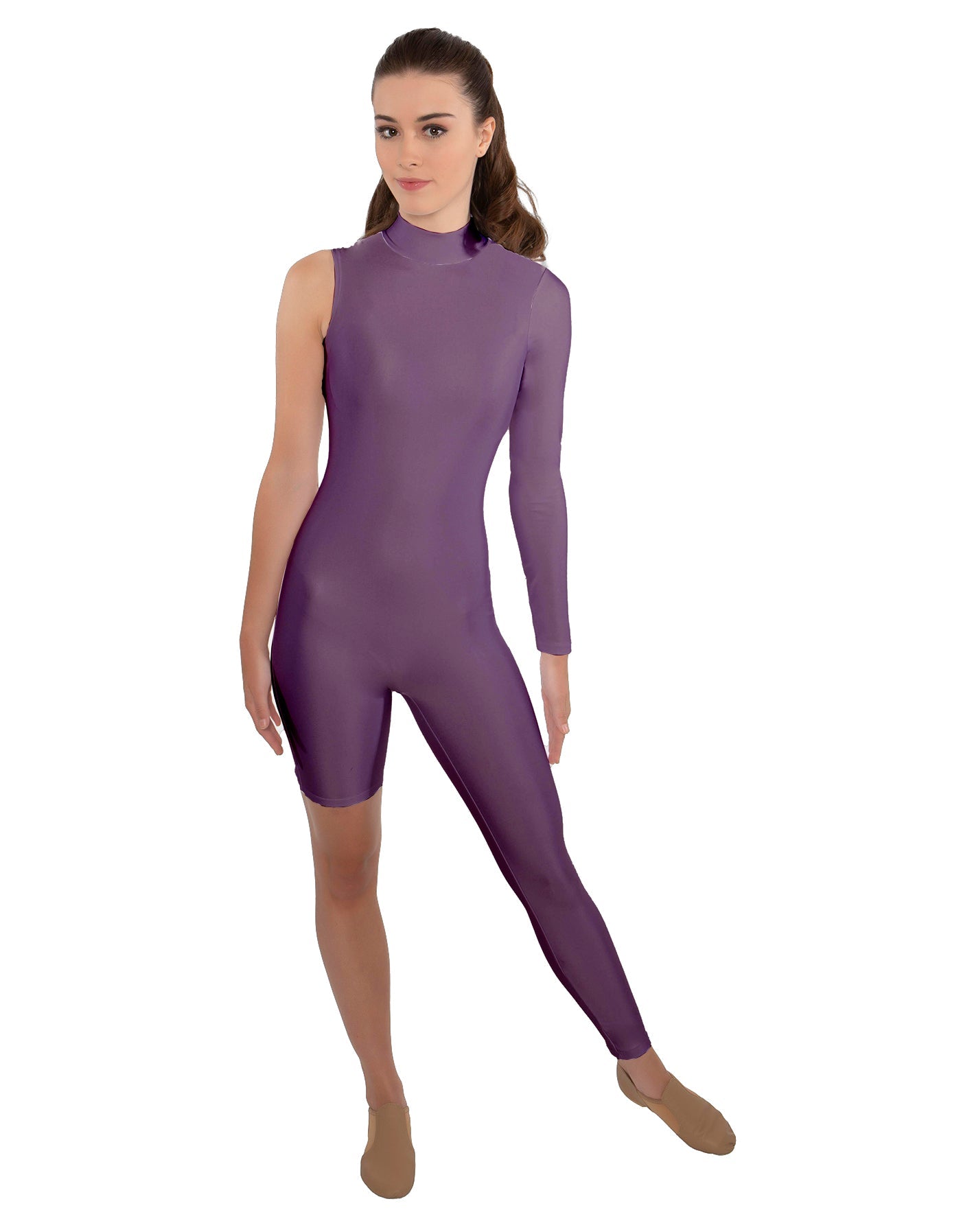 Solid Lycra Half and Half Unitard - Bike Short - Tapered Leg