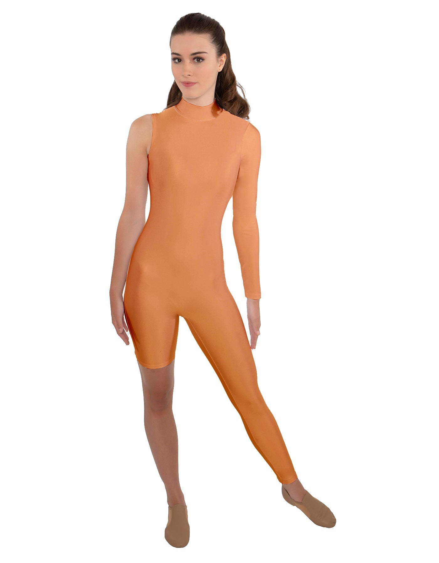 Solid Lycra Half and Half Unitard - Bike Short - Tapered Leg