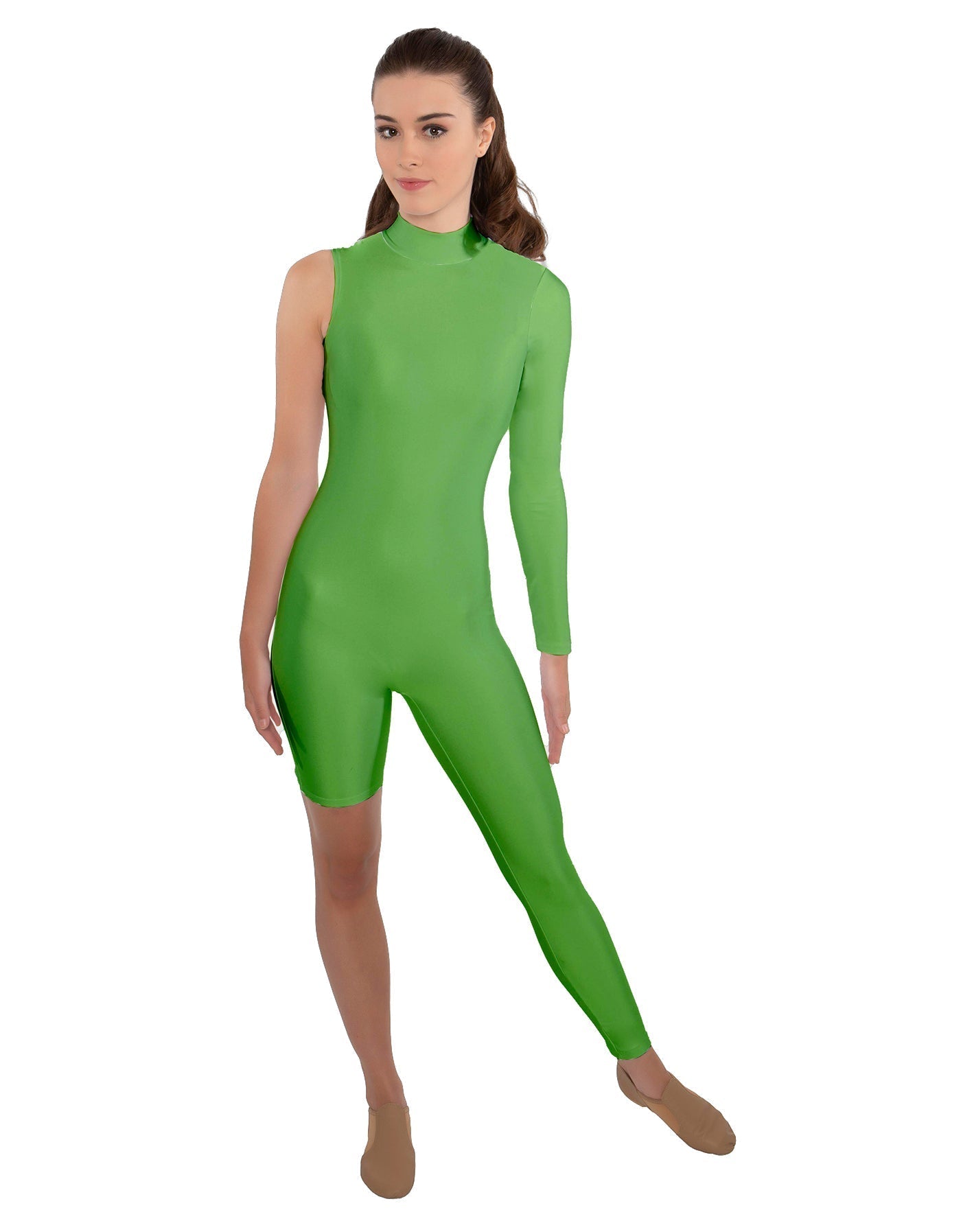 Solid Lycra Half and Half Unitard - Bike Short - Tapered Leg