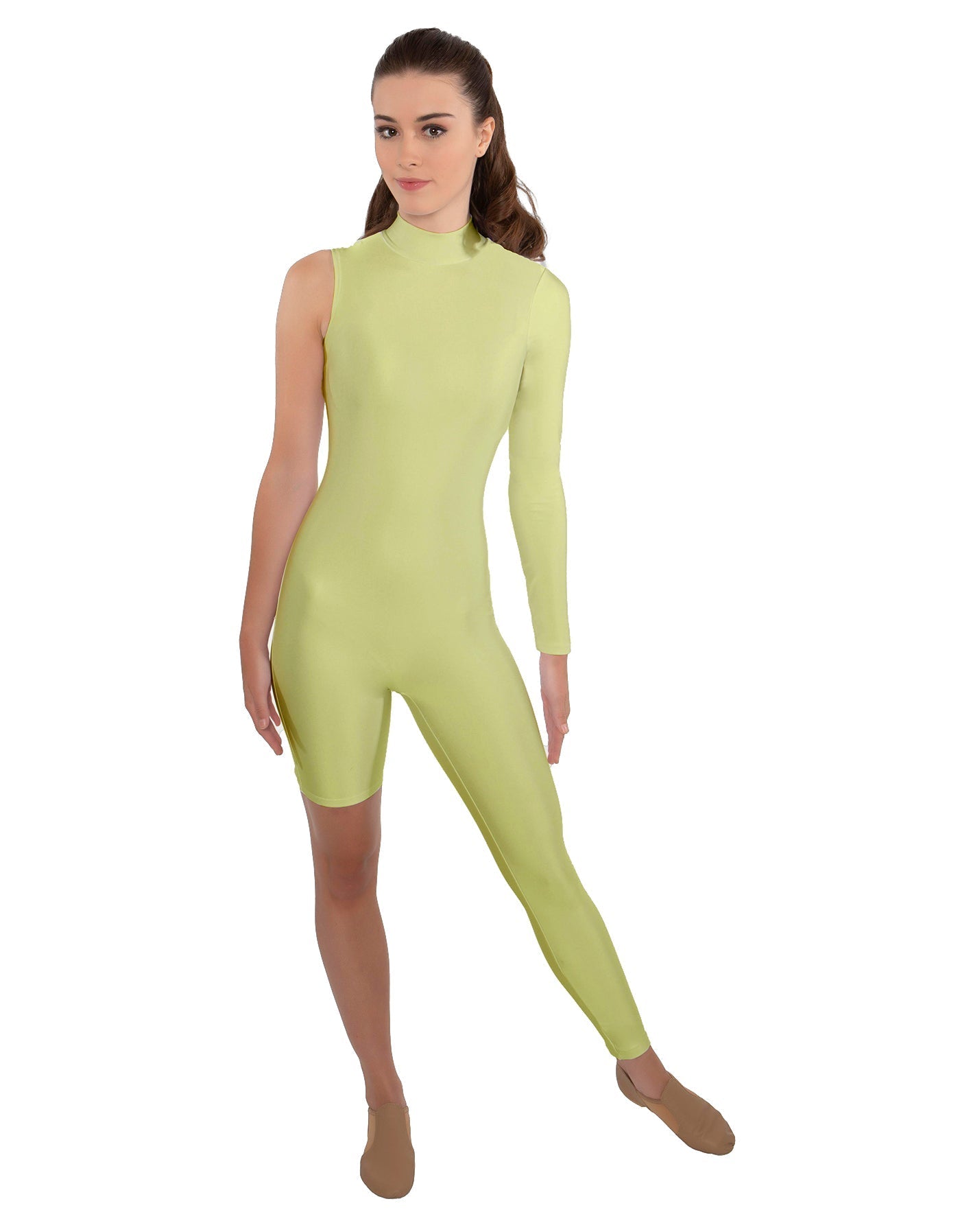 Solid Lycra Half and Half Unitard - Bike Short - Tapered Leg