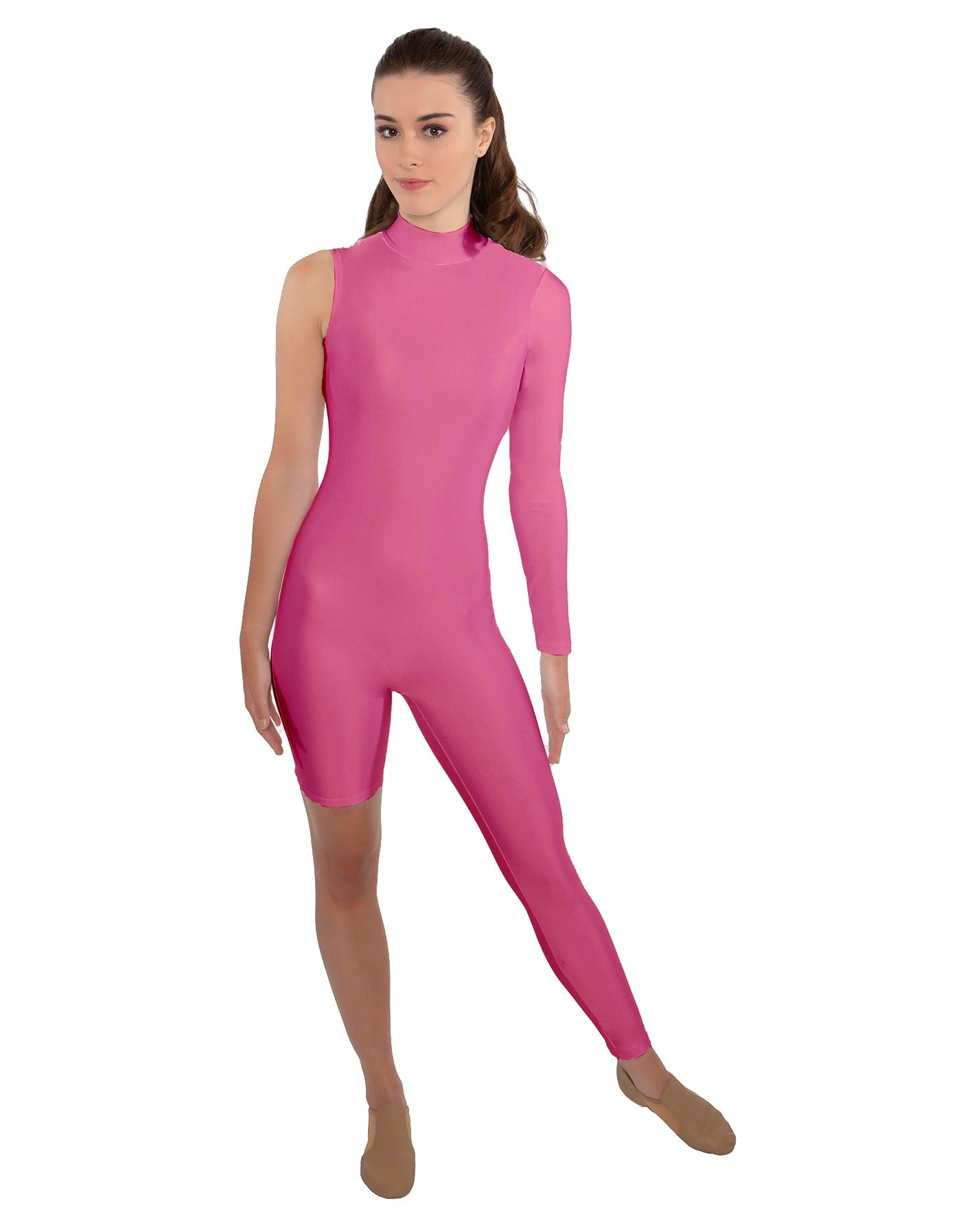 Solid Lycra Half and Half Unitard - Bike Short - Tapered Leg