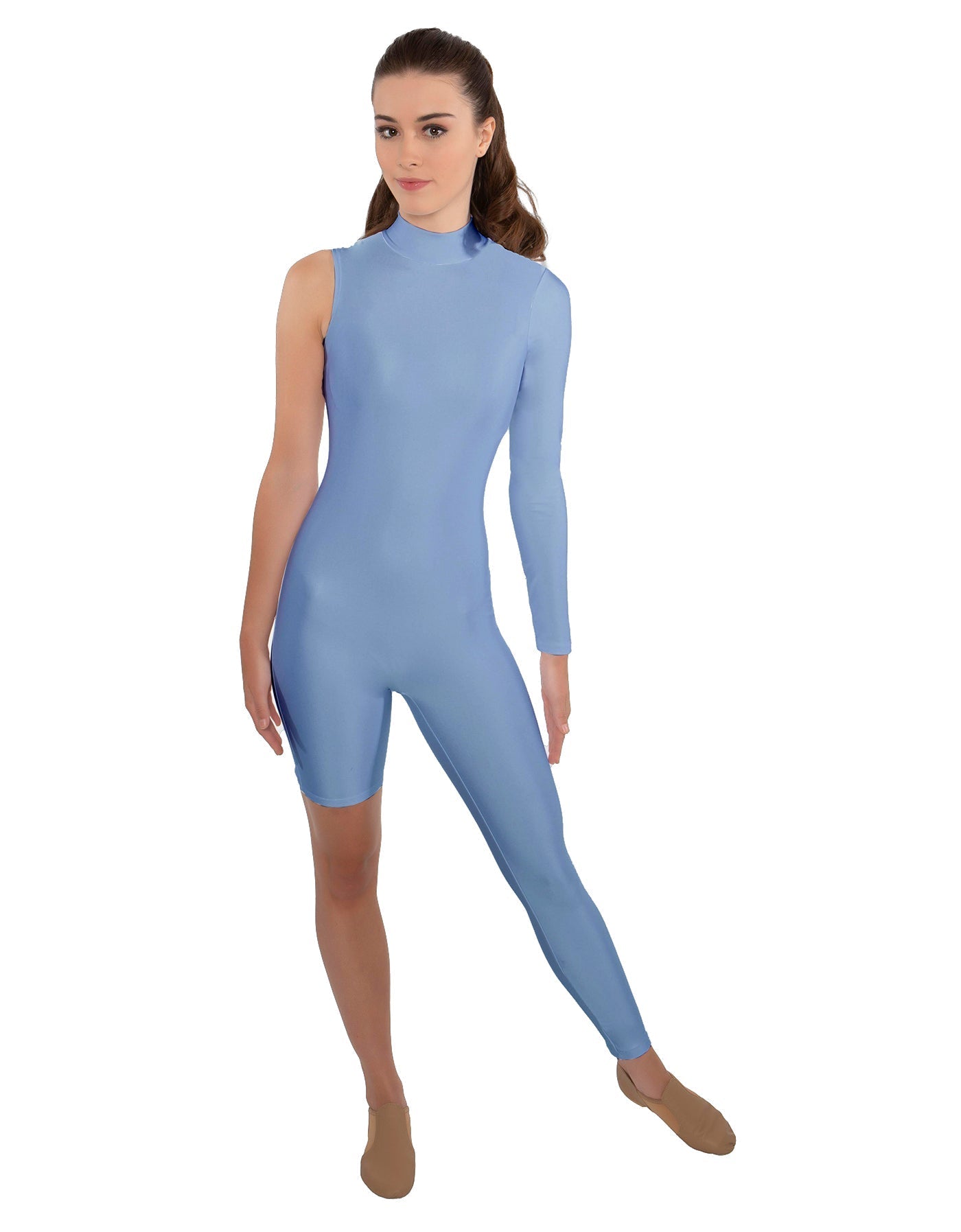 Solid Lycra Half and Half Unitard - Bike Short - Tapered Leg