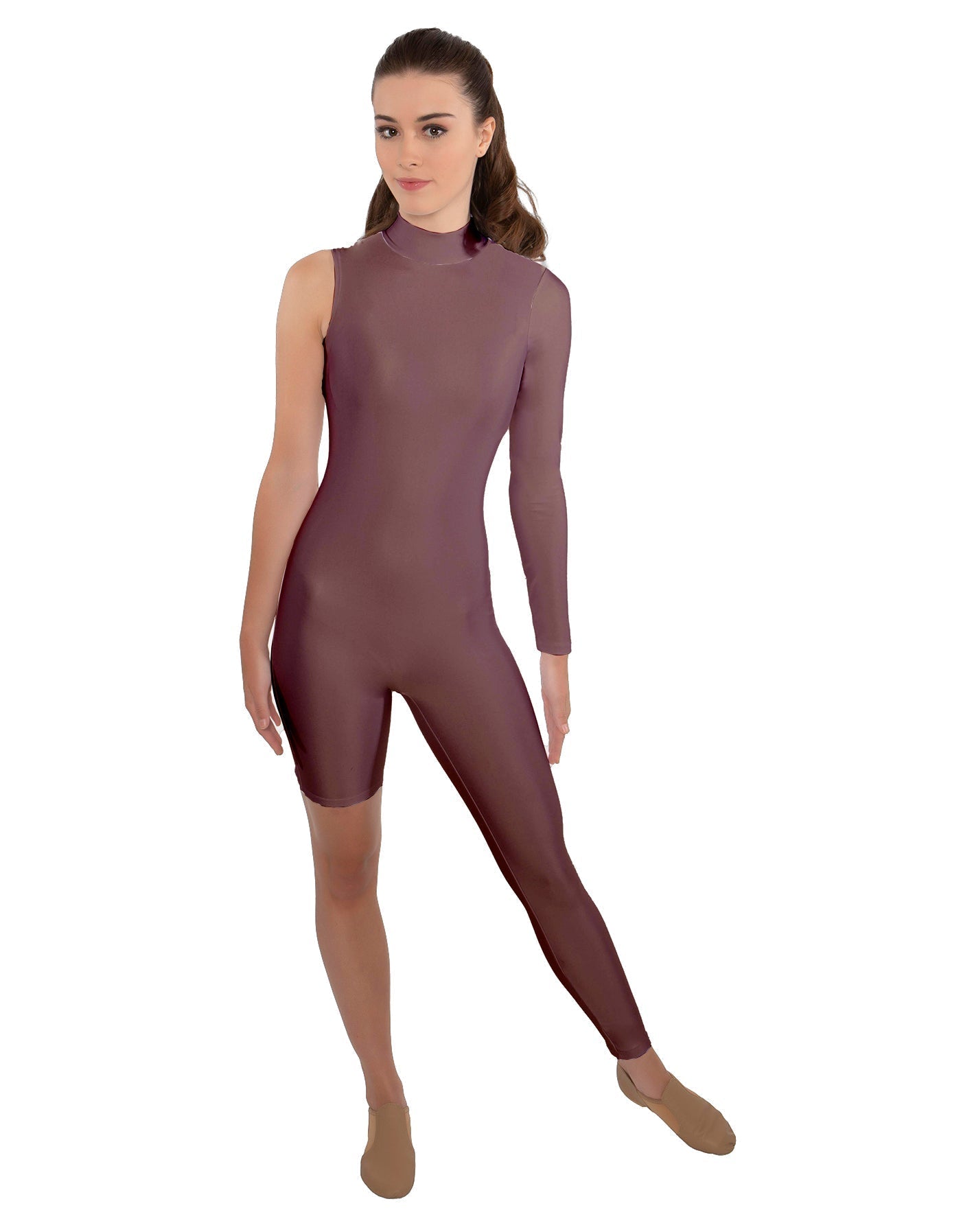Solid Lycra Half and Half Unitard - Bike Short - Tapered Leg