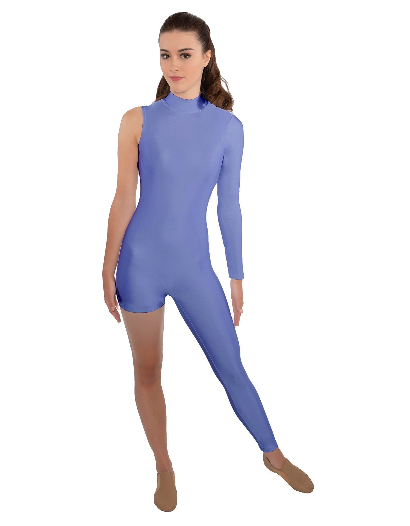 Solid Lycra Half and Half Tapered Leg Unitard