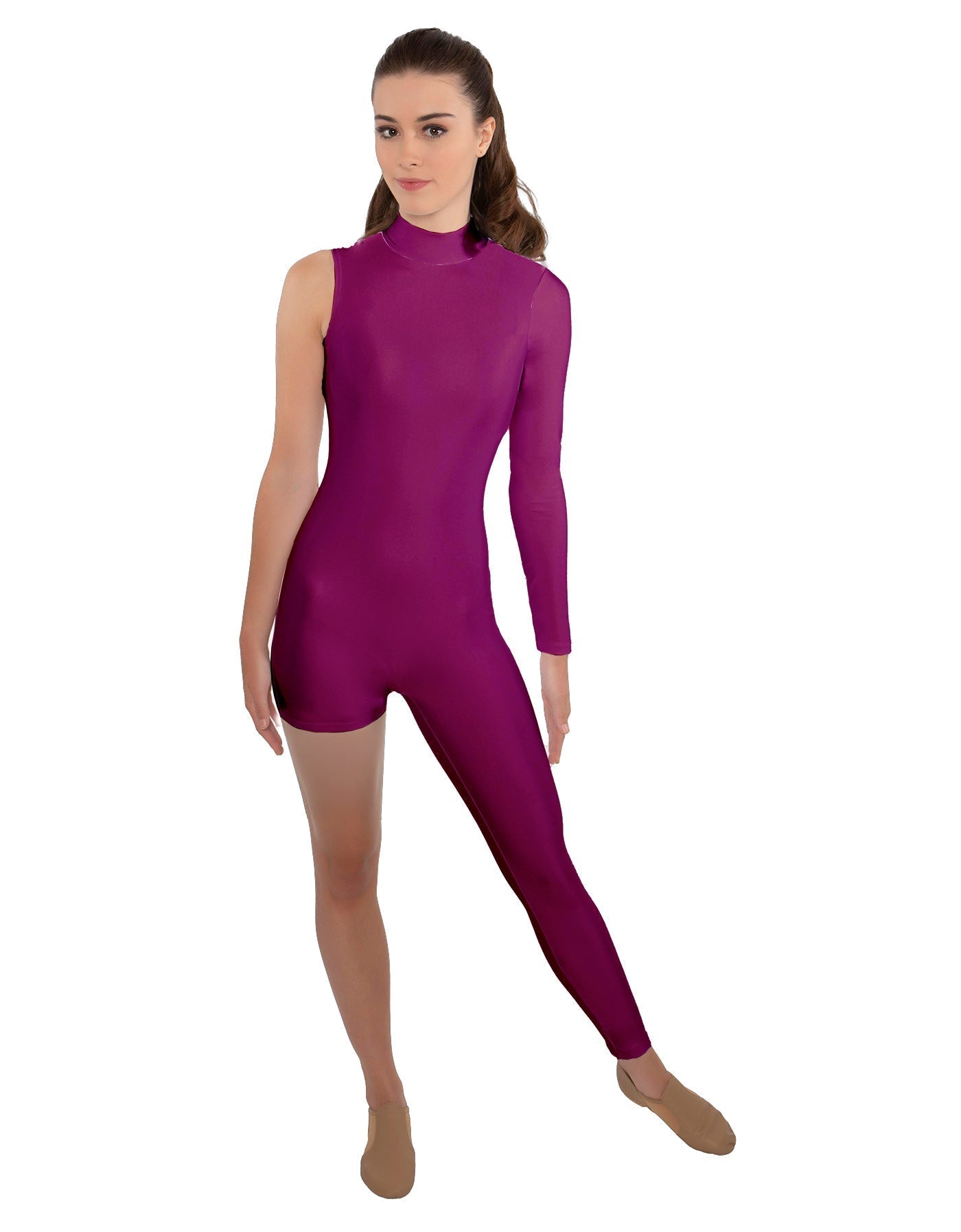 Solid Lycra Half and Half Tapered Leg Unitard