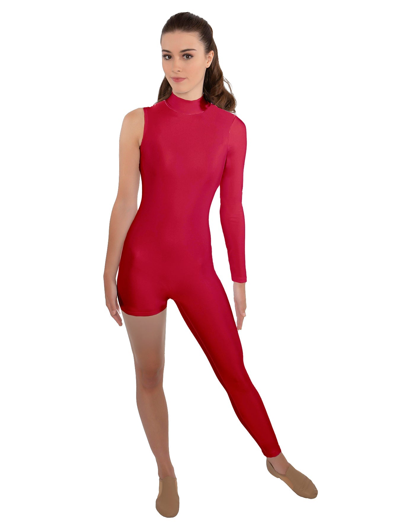 Solid Lycra Half and Half Tapered Leg Unitard