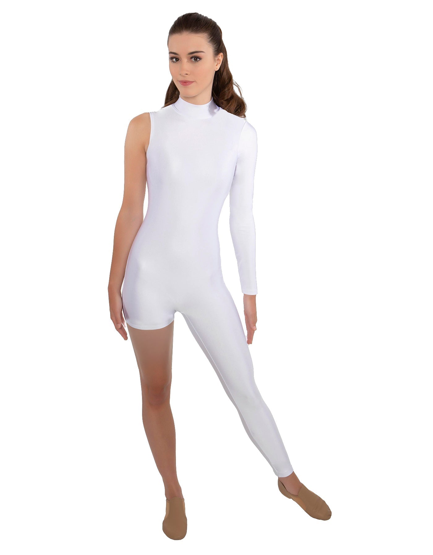 Solid Lycra Half and Half Tapered Leg Unitard