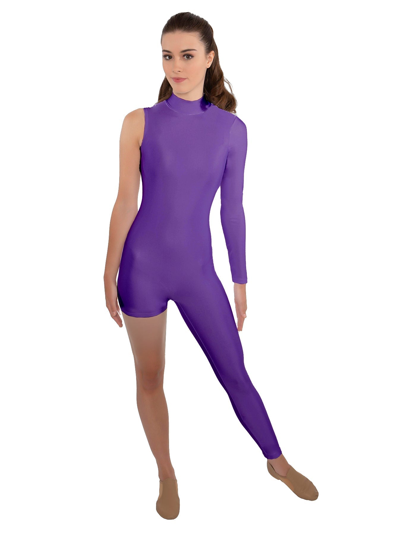 Solid Lycra Half and Half Tapered Leg Unitard