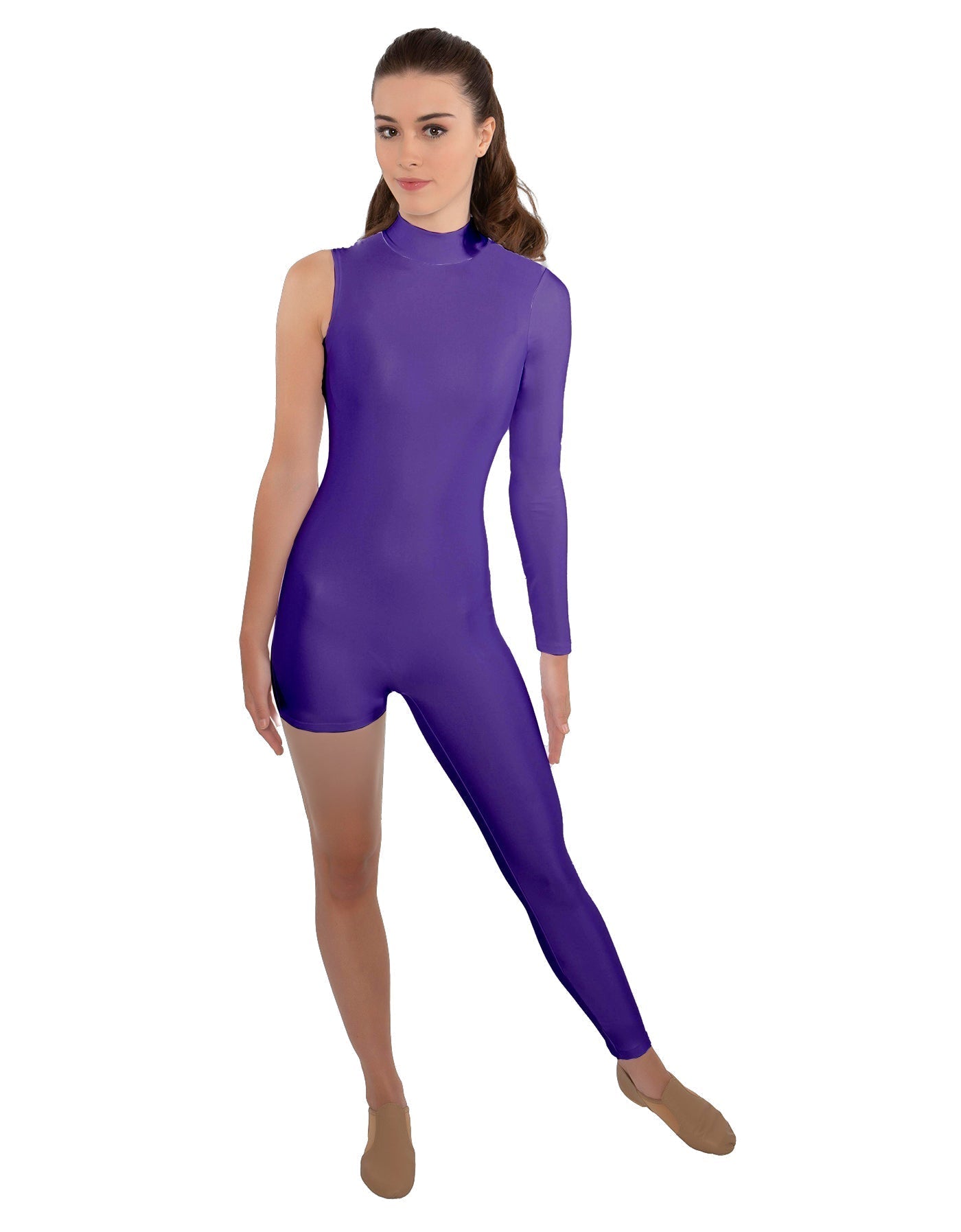 Solid Lycra Half and Half Tapered Leg Unitard