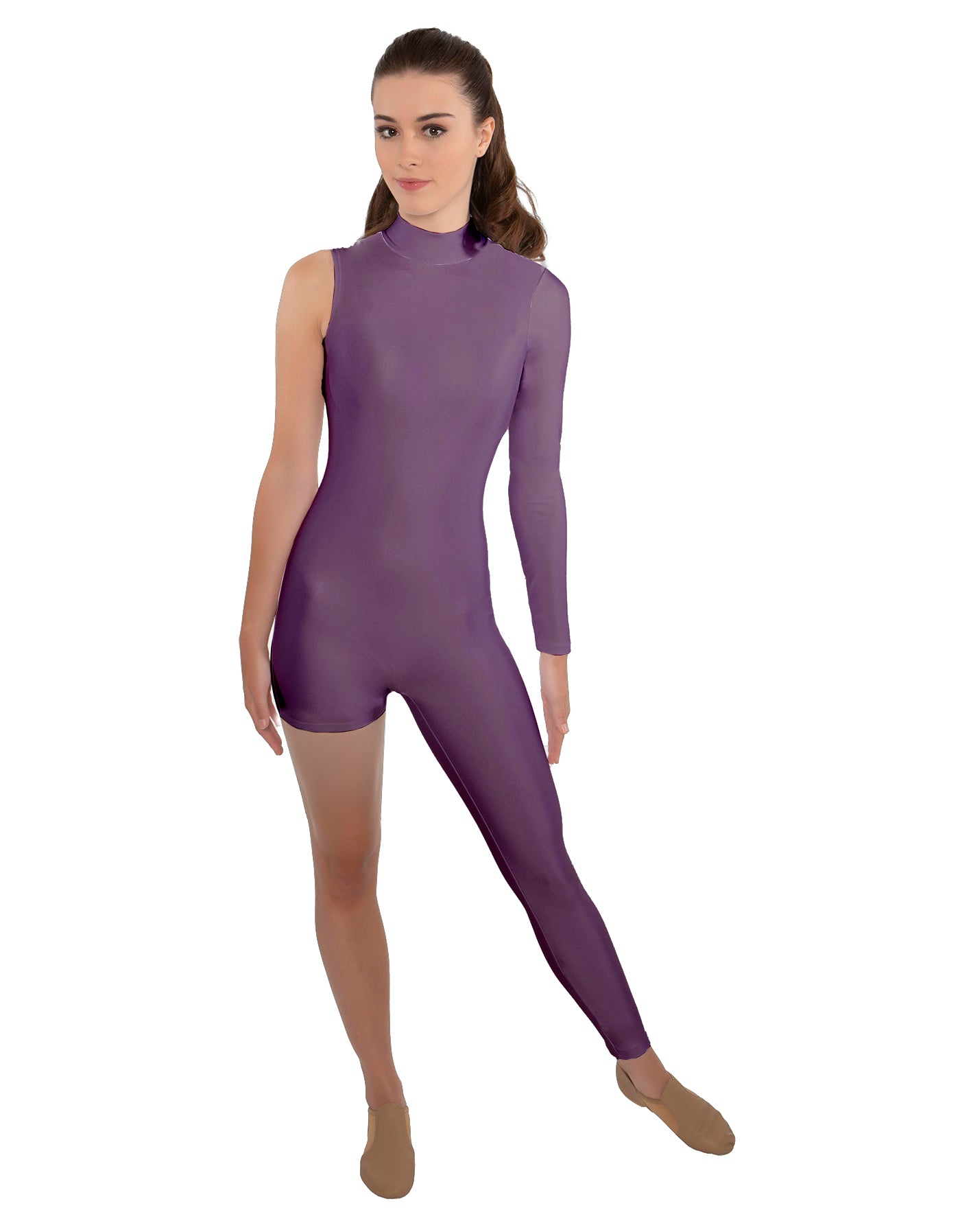 Solid Lycra Half and Half Tapered Leg Unitard