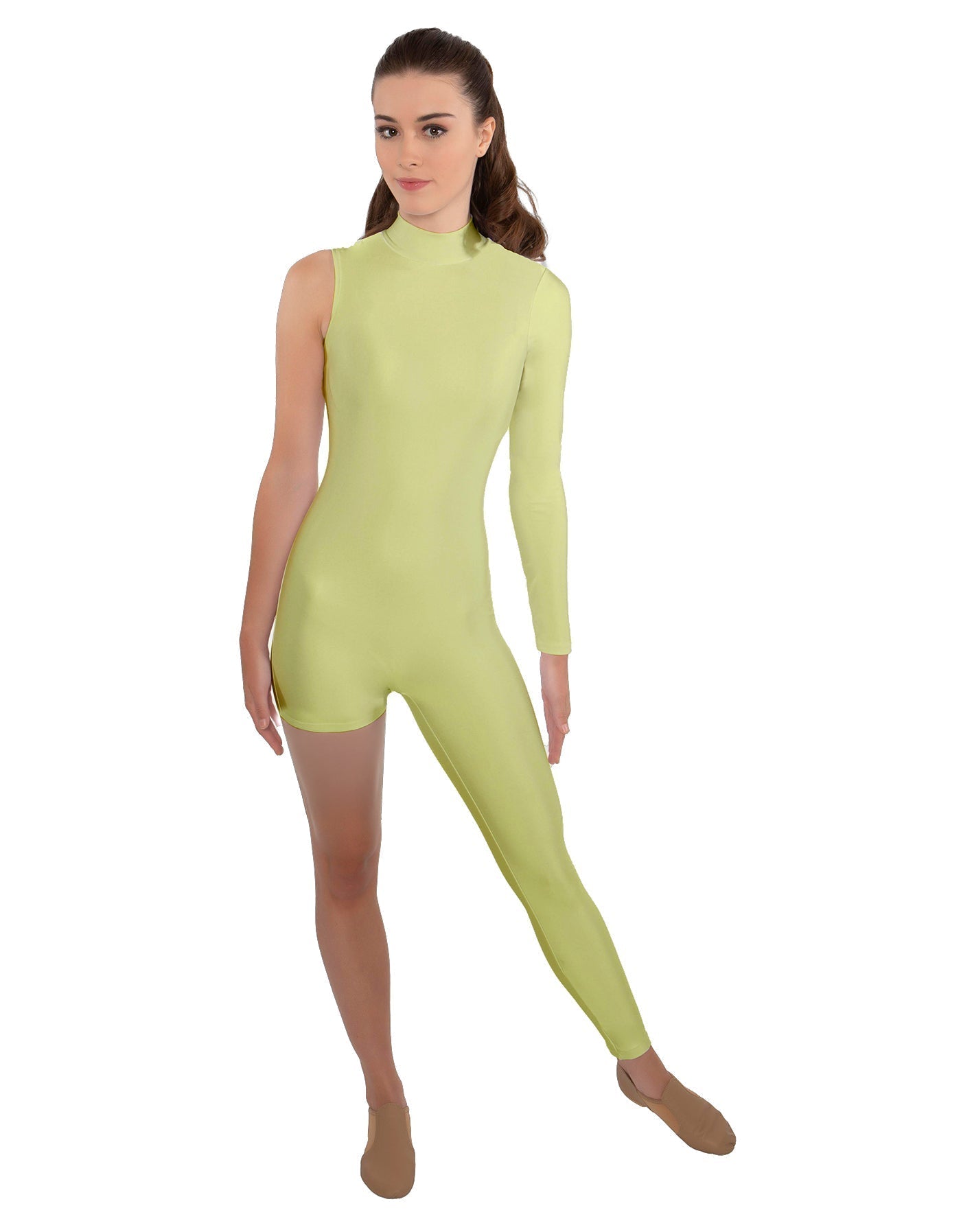 Solid Lycra Half and Half Tapered Leg Unitard