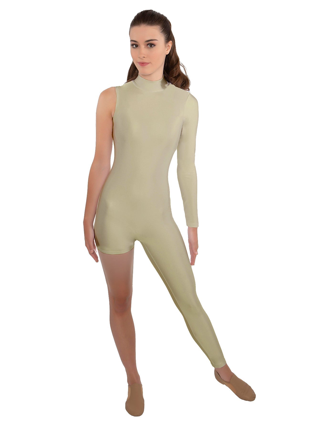 Solid Lycra Half and Half Tapered Leg Unitard