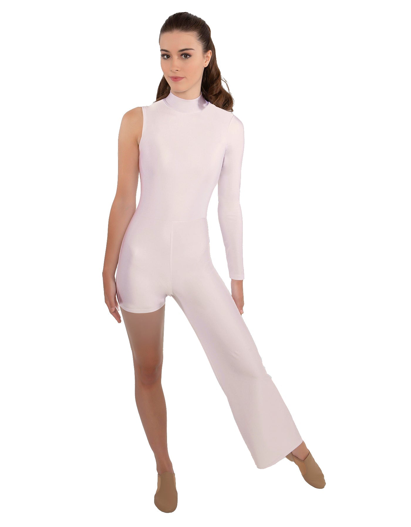 Solid Lycra Half and Half Tap Pant Unitard