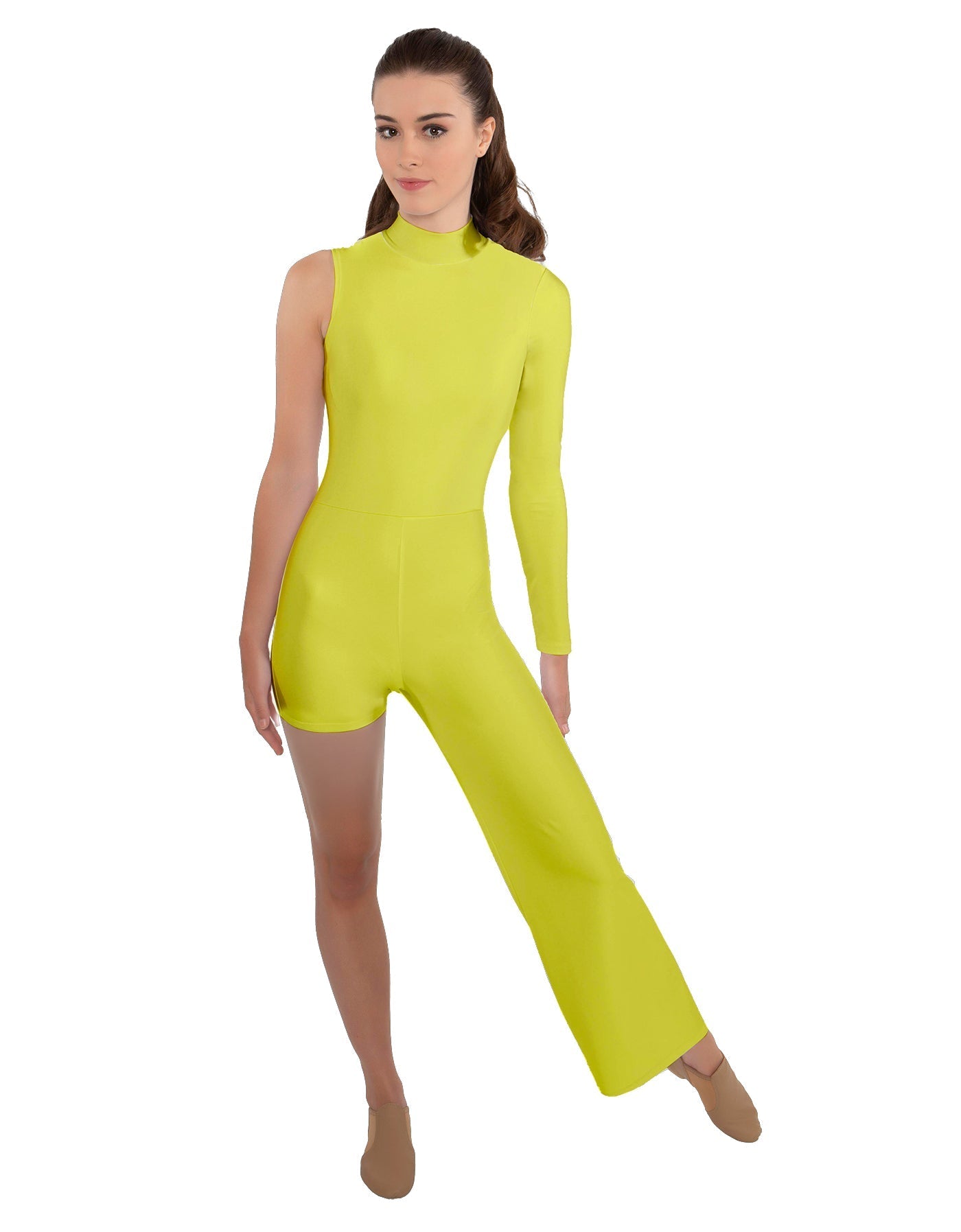 Solid Lycra Half and Half Tap Pant Unitard