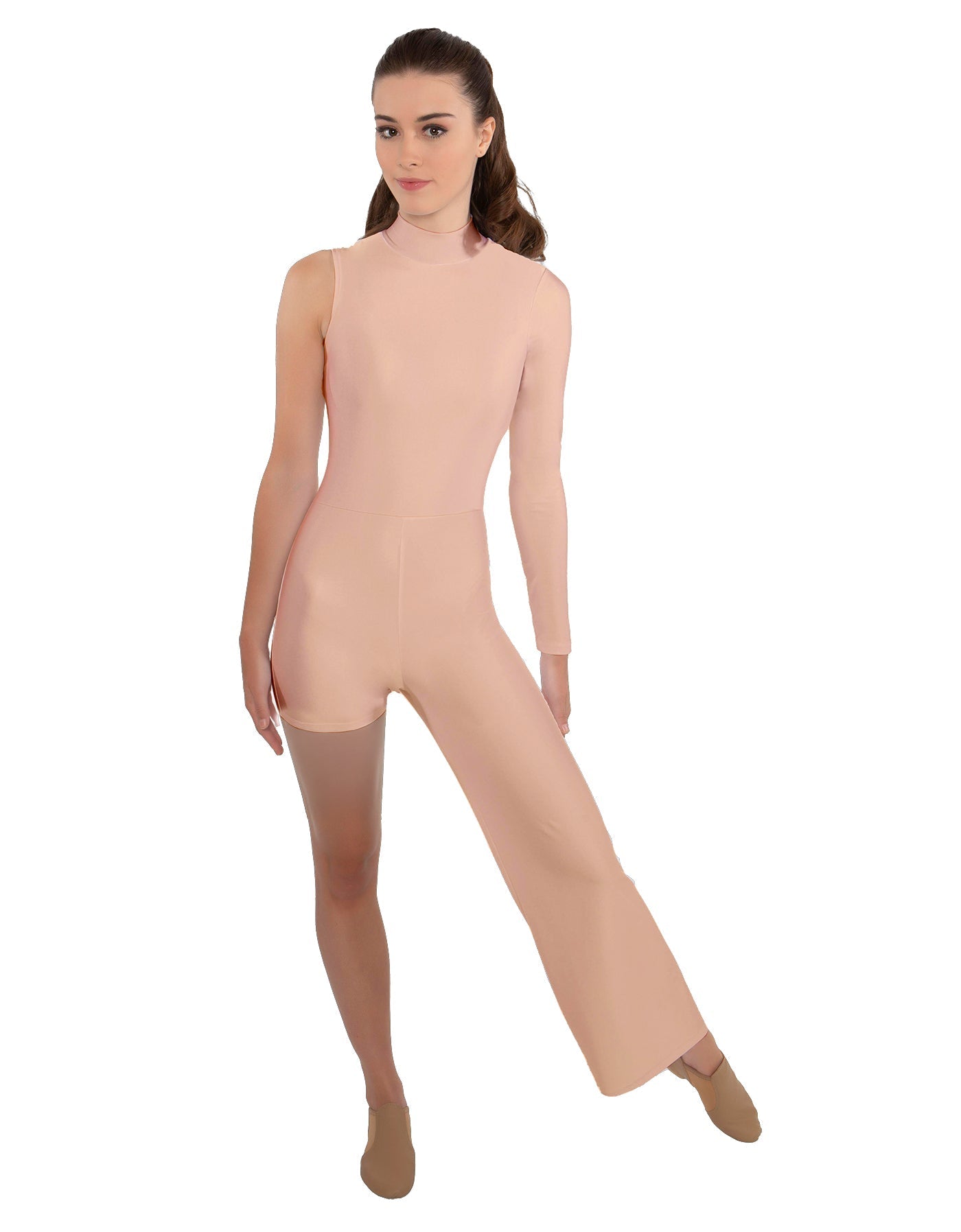 Solid Lycra Half and Half Tap Pant Unitard