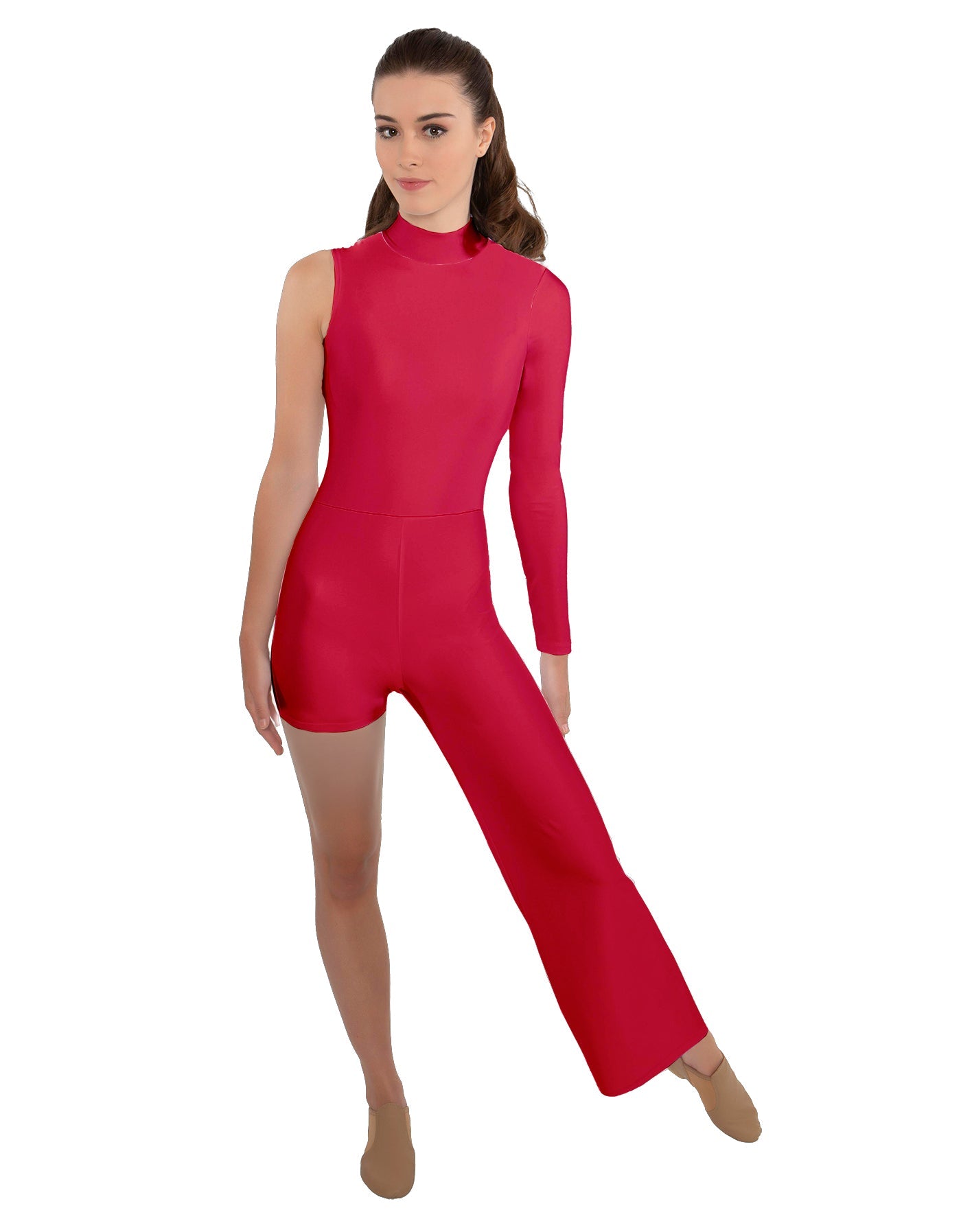 Solid Lycra Half and Half Tap Pant Unitard