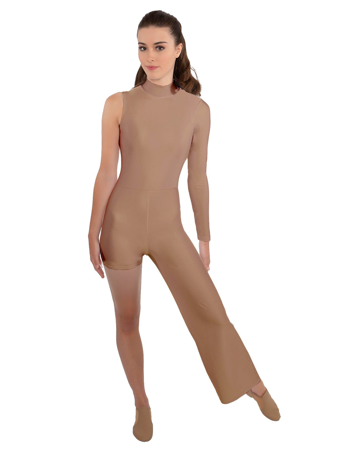 Solid Lycra Half and Half Tap Pant Unitard