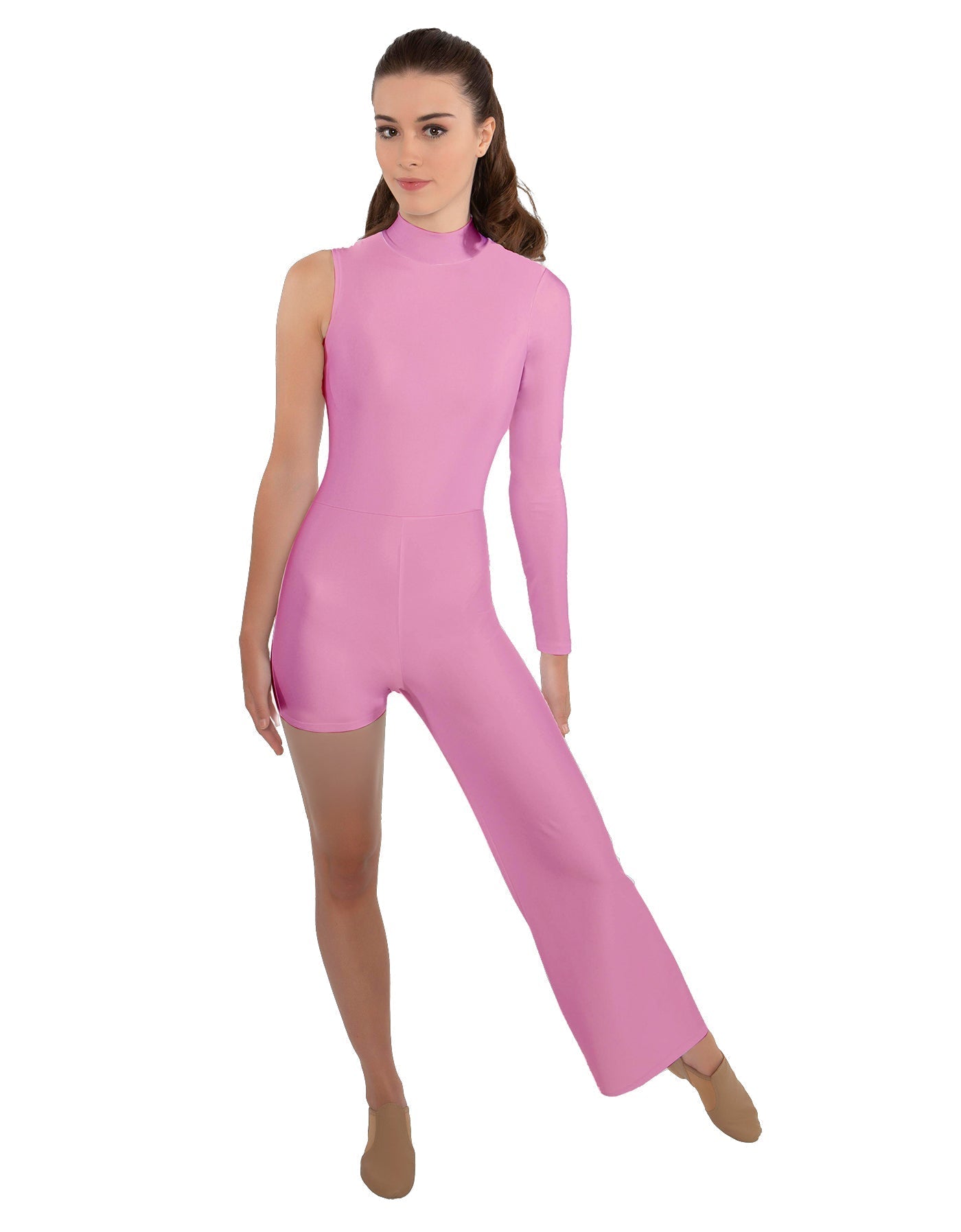 Solid Lycra Half and Half Tap Pant Unitard