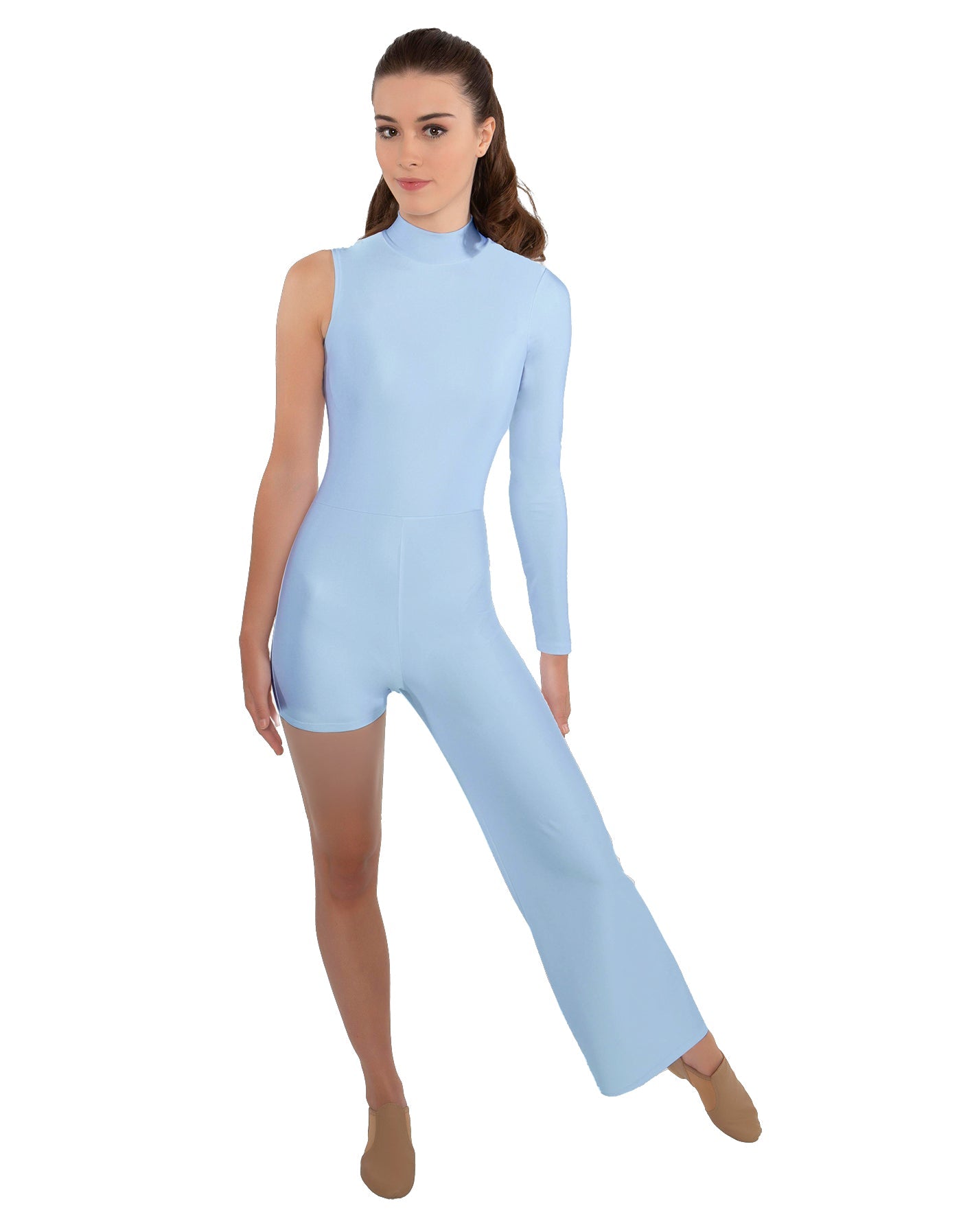 Solid Lycra Half and Half Tap Pant Unitard
