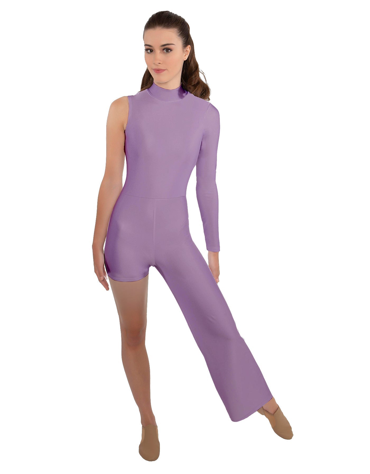 Solid Lycra Half and Half Tap Pant Unitard