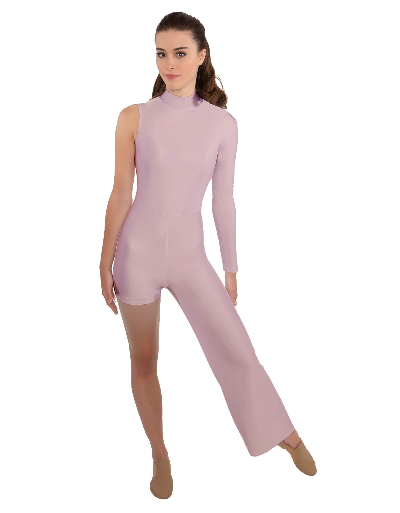 Solid Lycra Half and Half Tap Pant Unitard