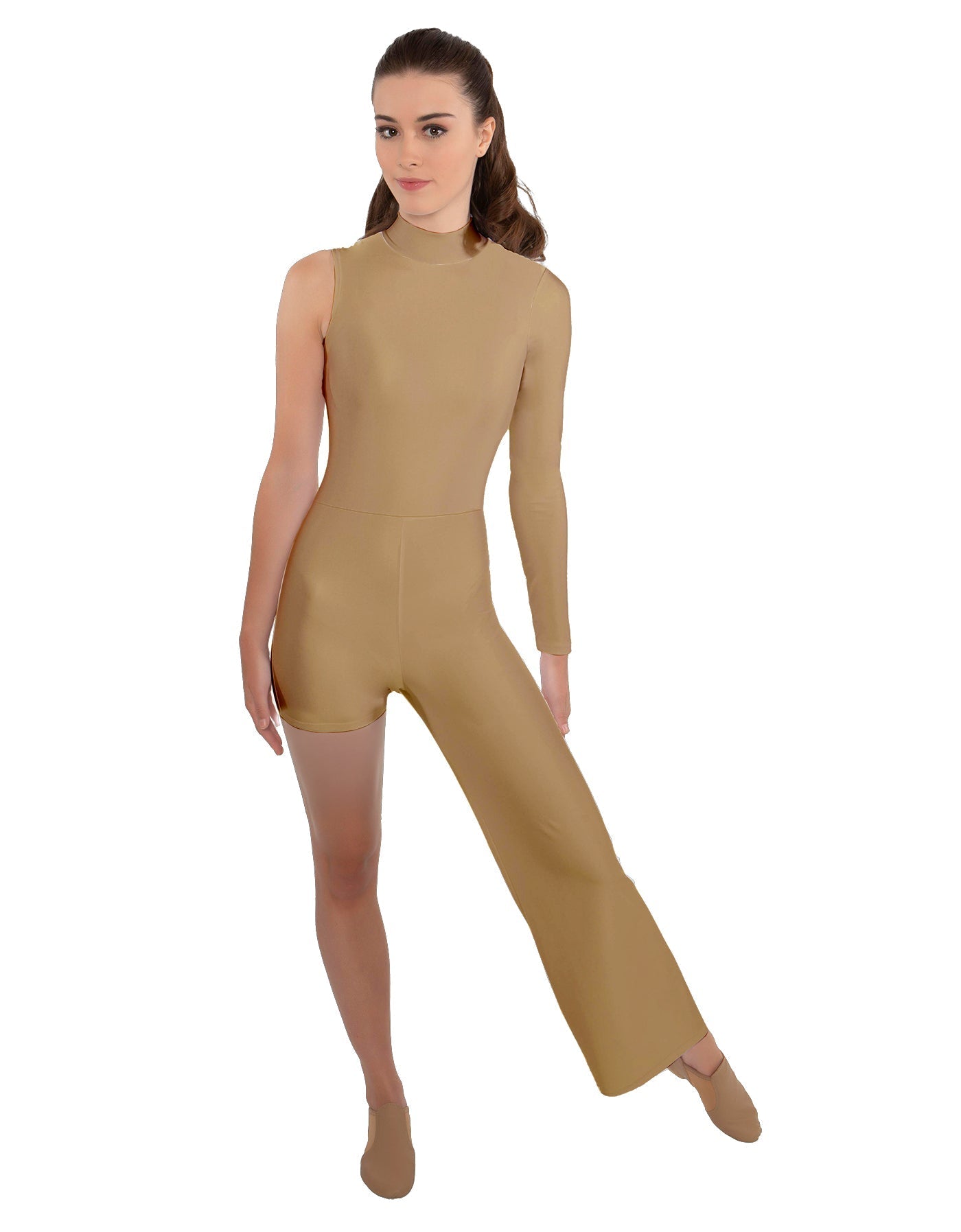 Solid Lycra Half and Half Tap Pant Unitard