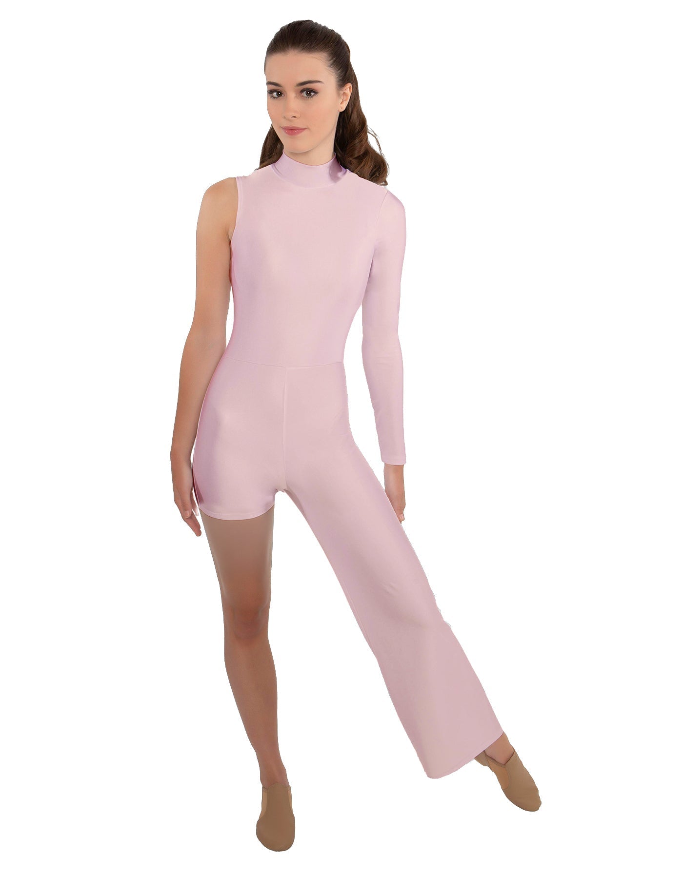 Solid Lycra Half and Half Tap Pant Unitard