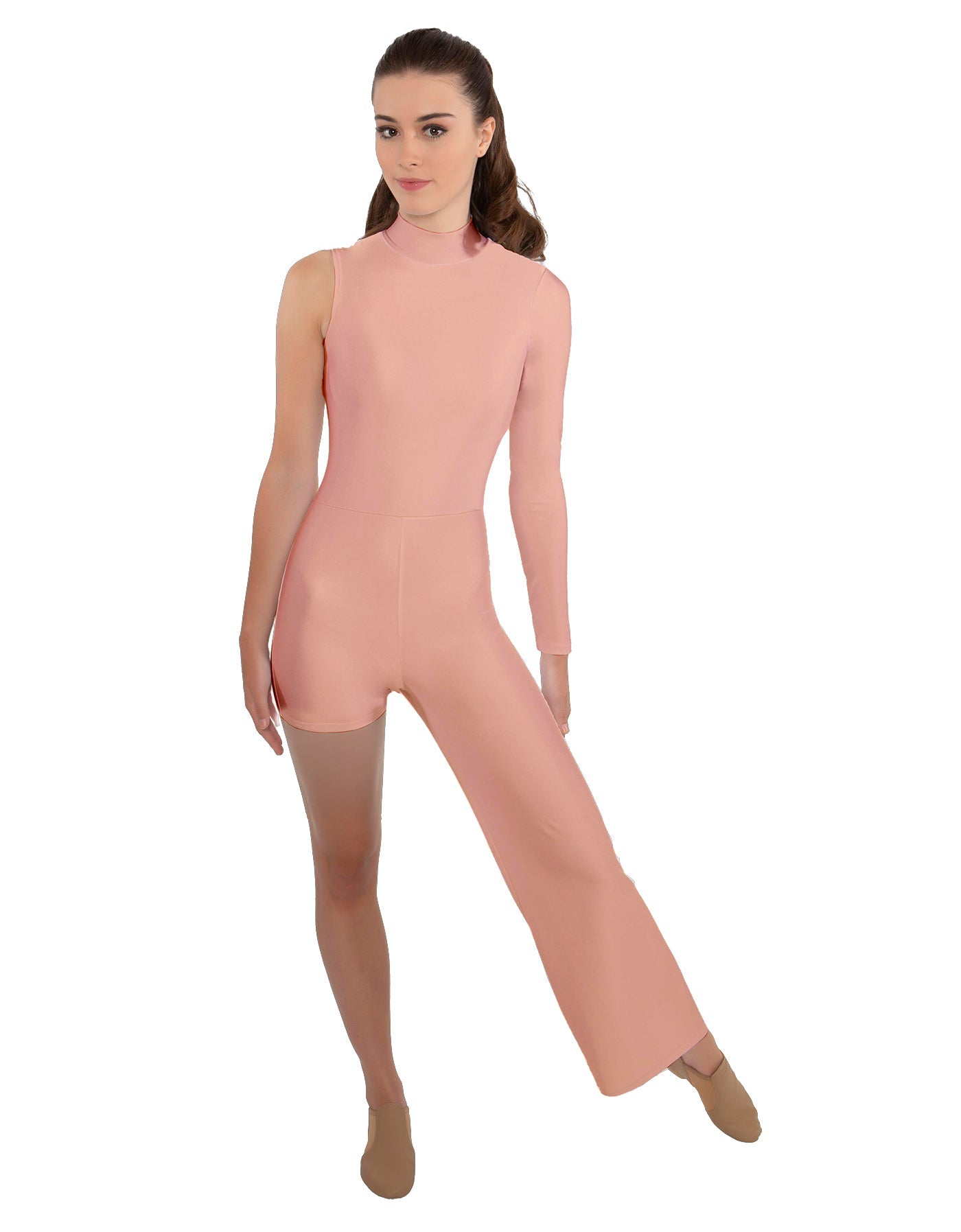 Solid Lycra Half and Half Tap Pant Unitard