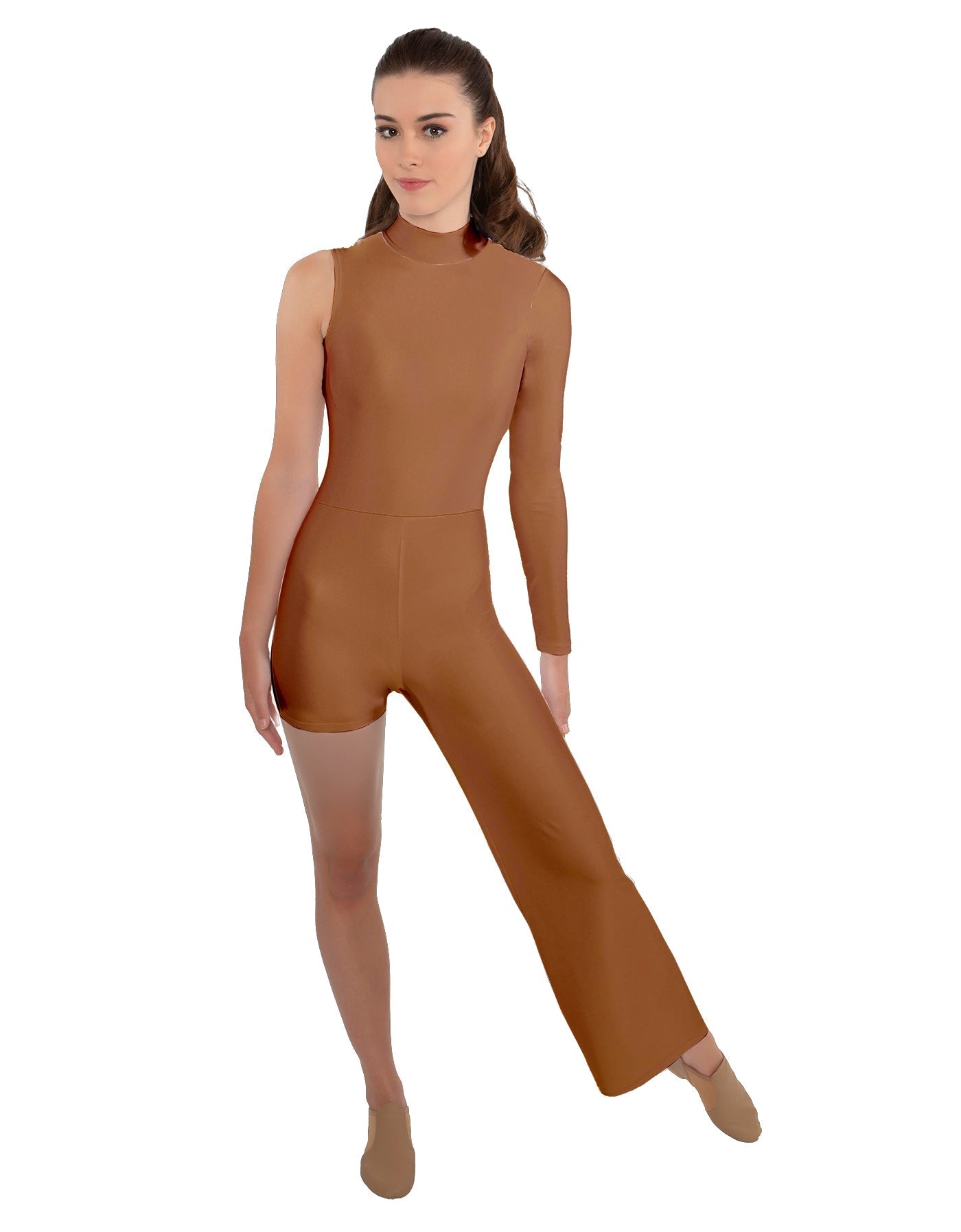 Solid Lycra Half and Half Tap Pant Unitard