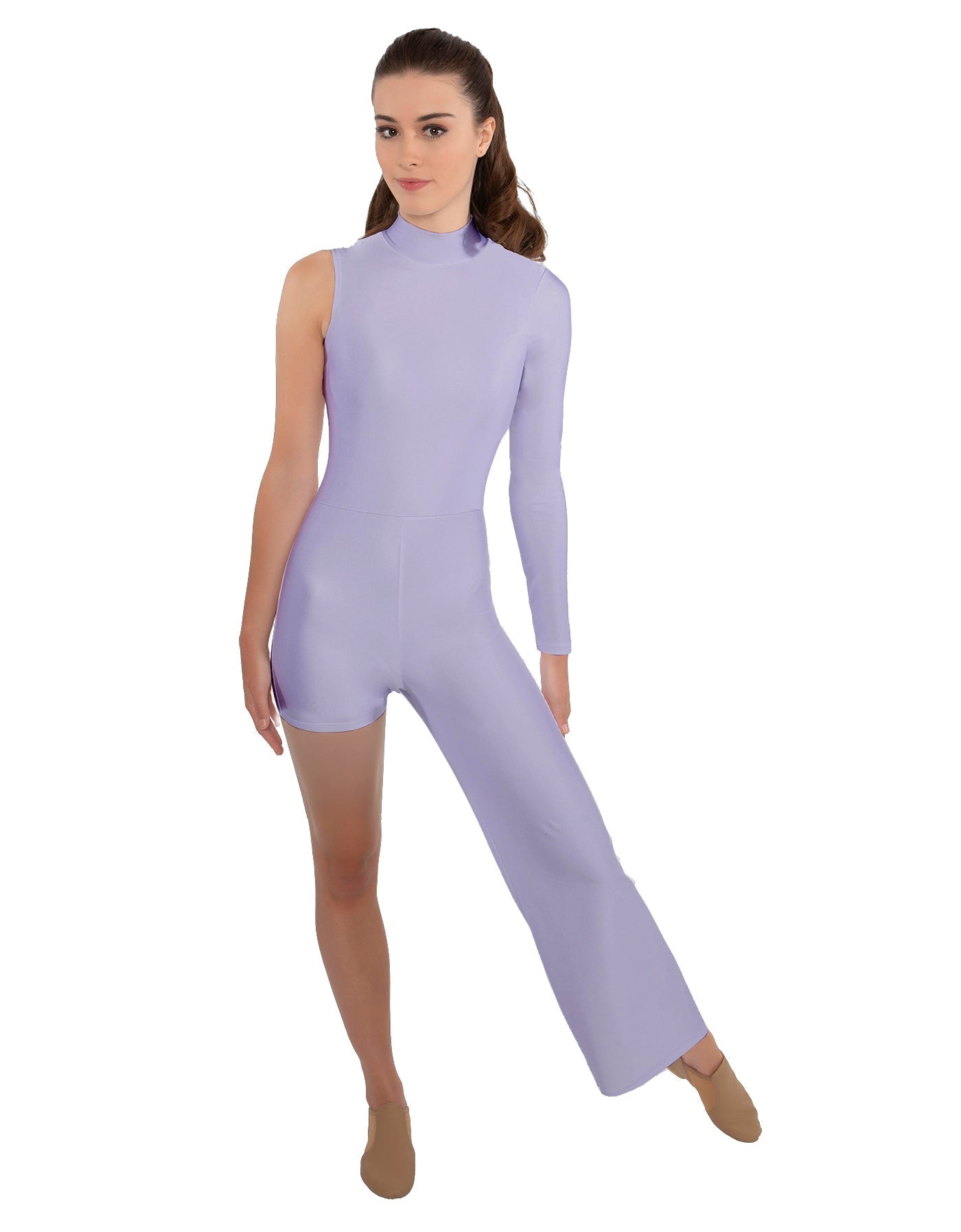 Solid Lycra Half and Half Tap Pant Unitard