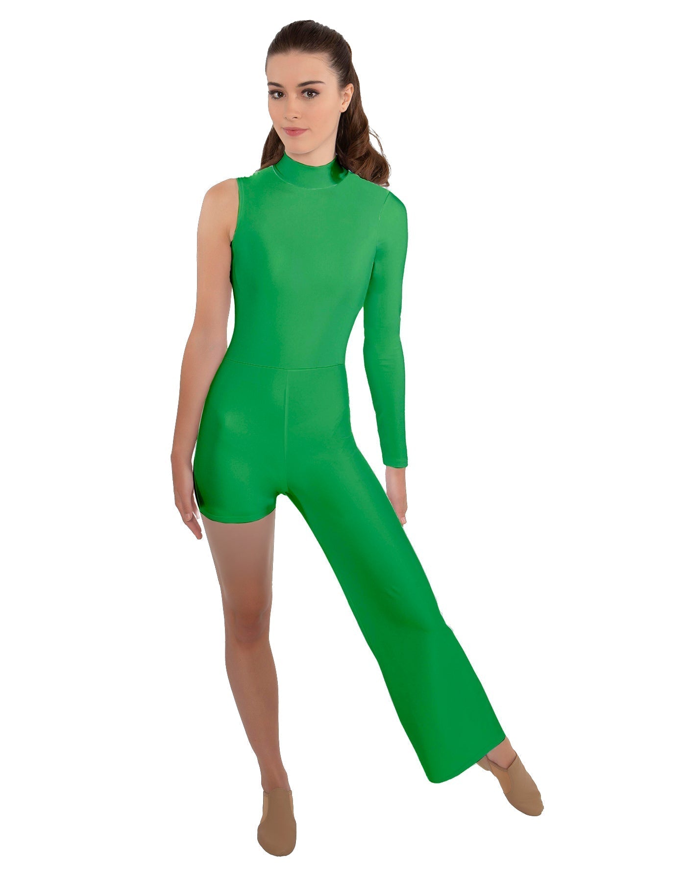 Solid Lycra Half and Half Tap Pant Unitard