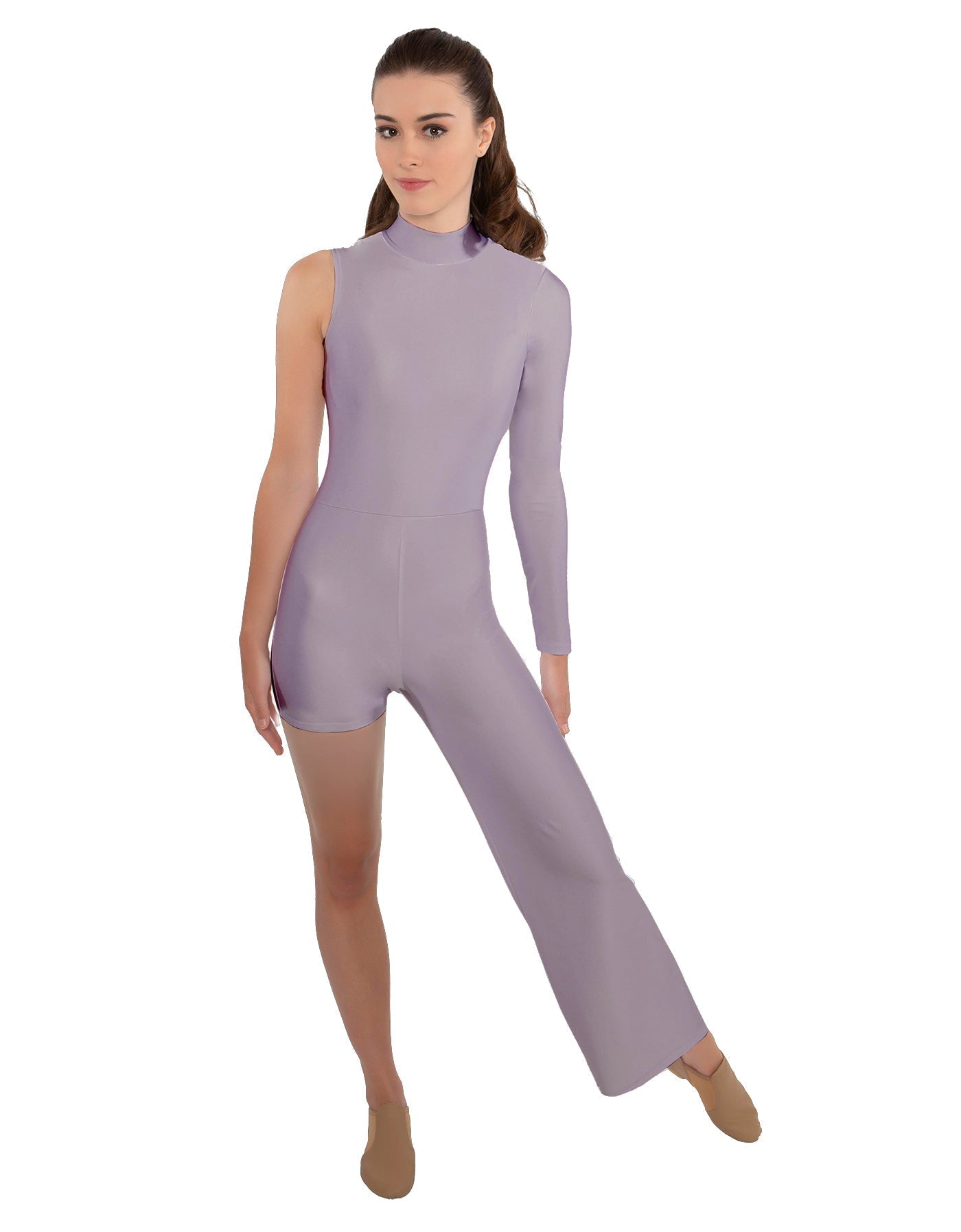 Solid Lycra Half and Half Tap Pant Unitard