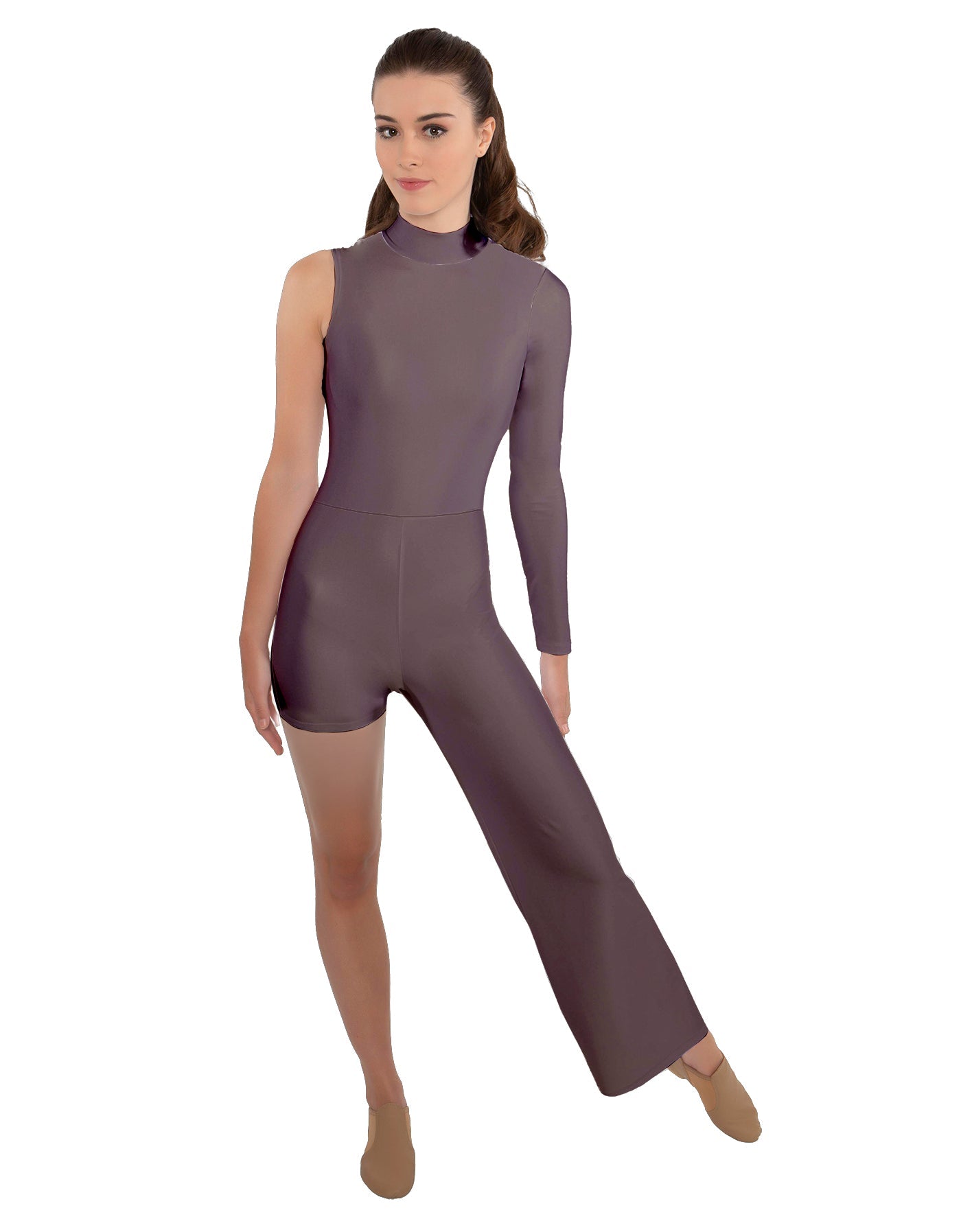 Solid Lycra Half and Half Tap Pant Unitard