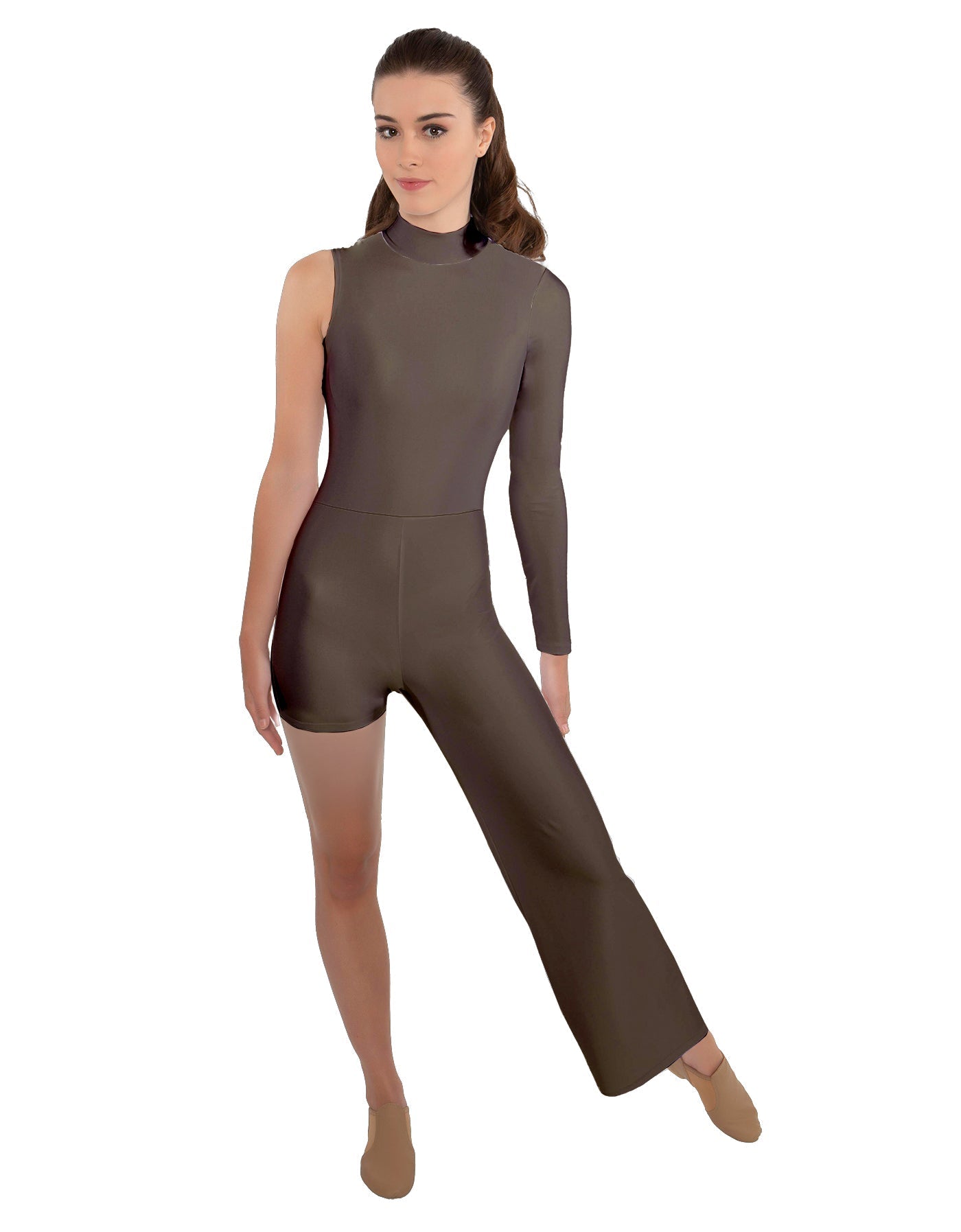 Solid Lycra Half and Half Tap Pant Unitard